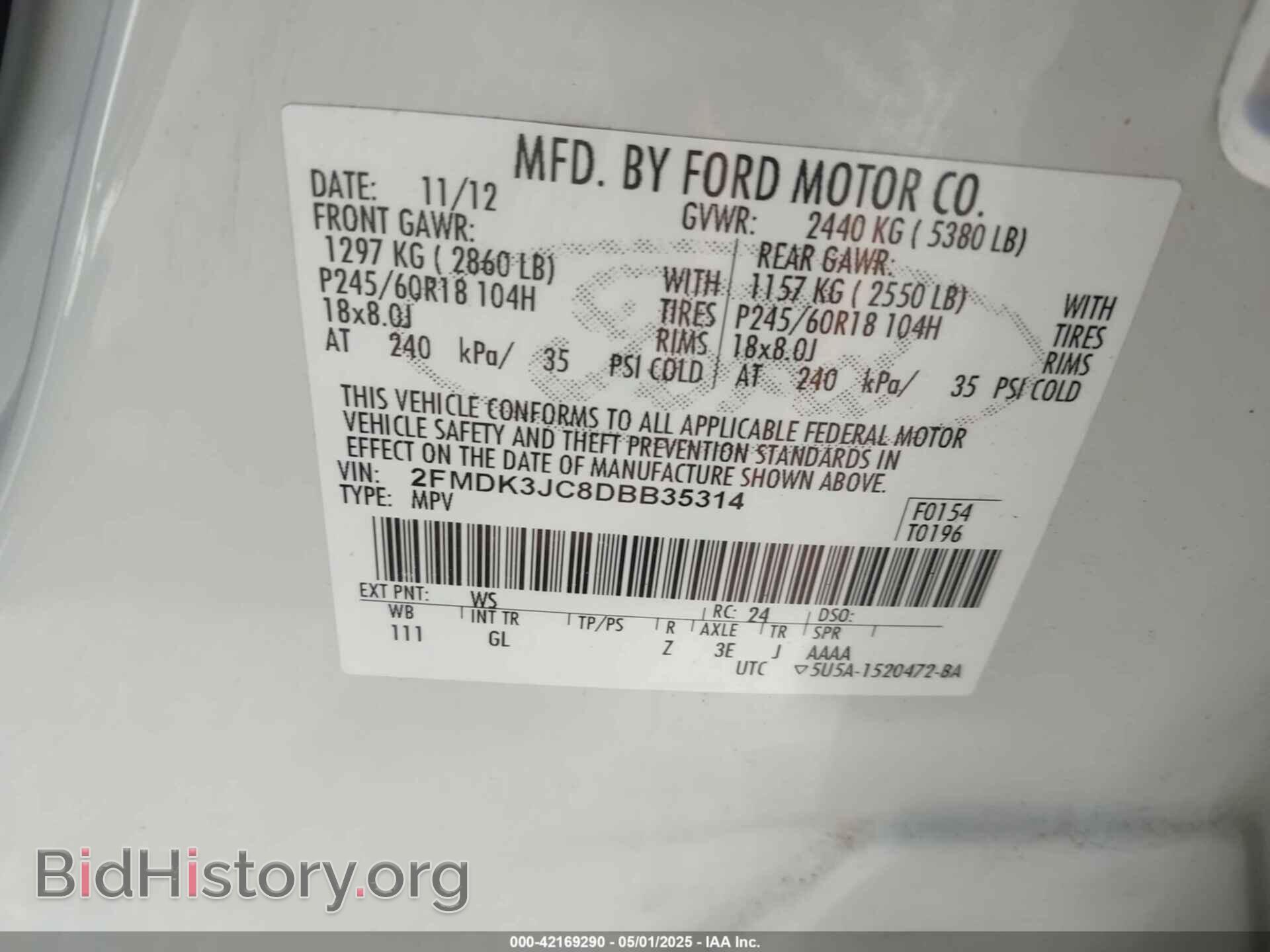 2013 FORD EDGE - VIN: 2FMDK3JC8DBB35314 - Photo 9
