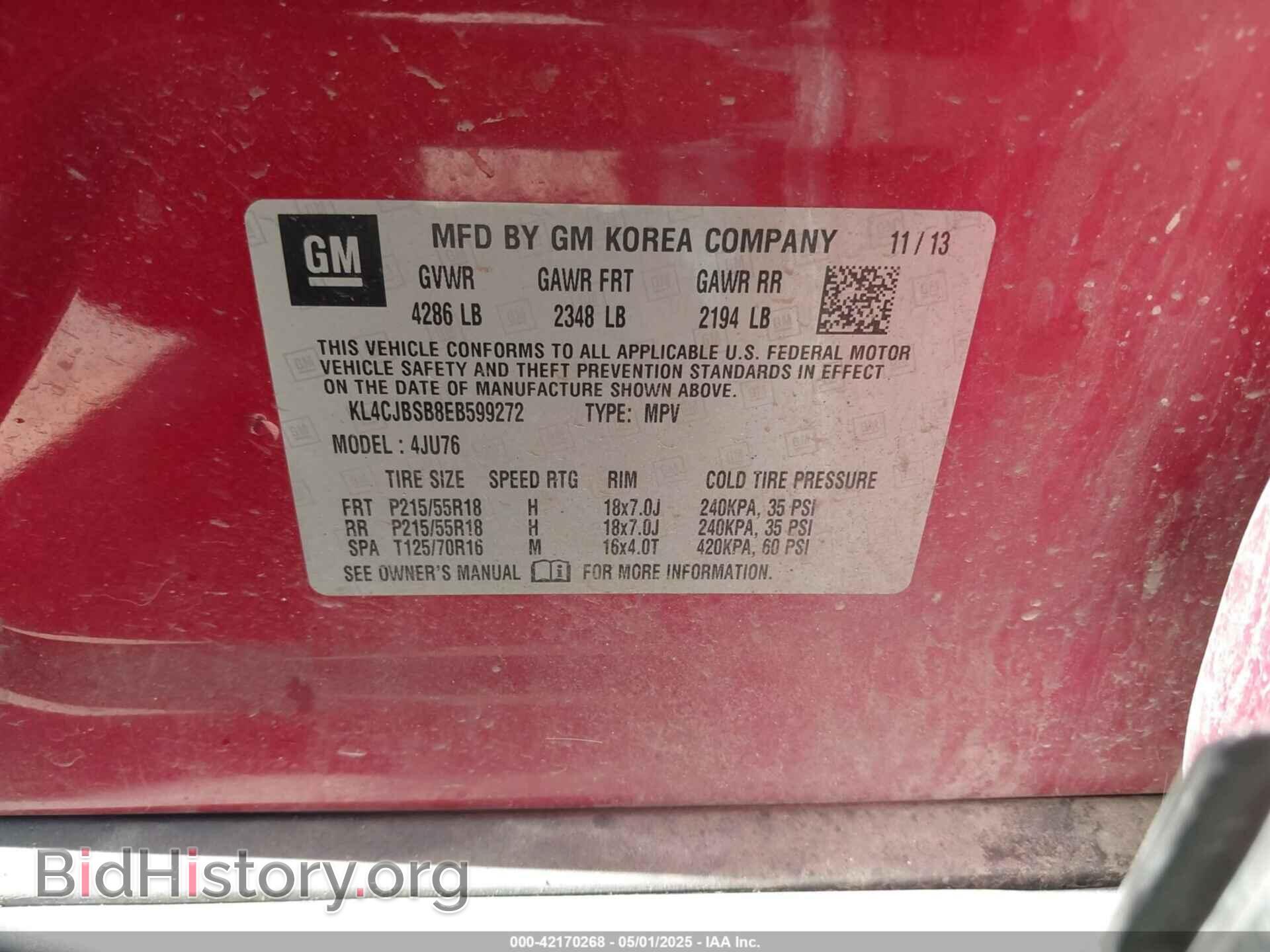2014 BUICK ENCORE - VIN: KL4CJBSB8EB599272 - Photo 9