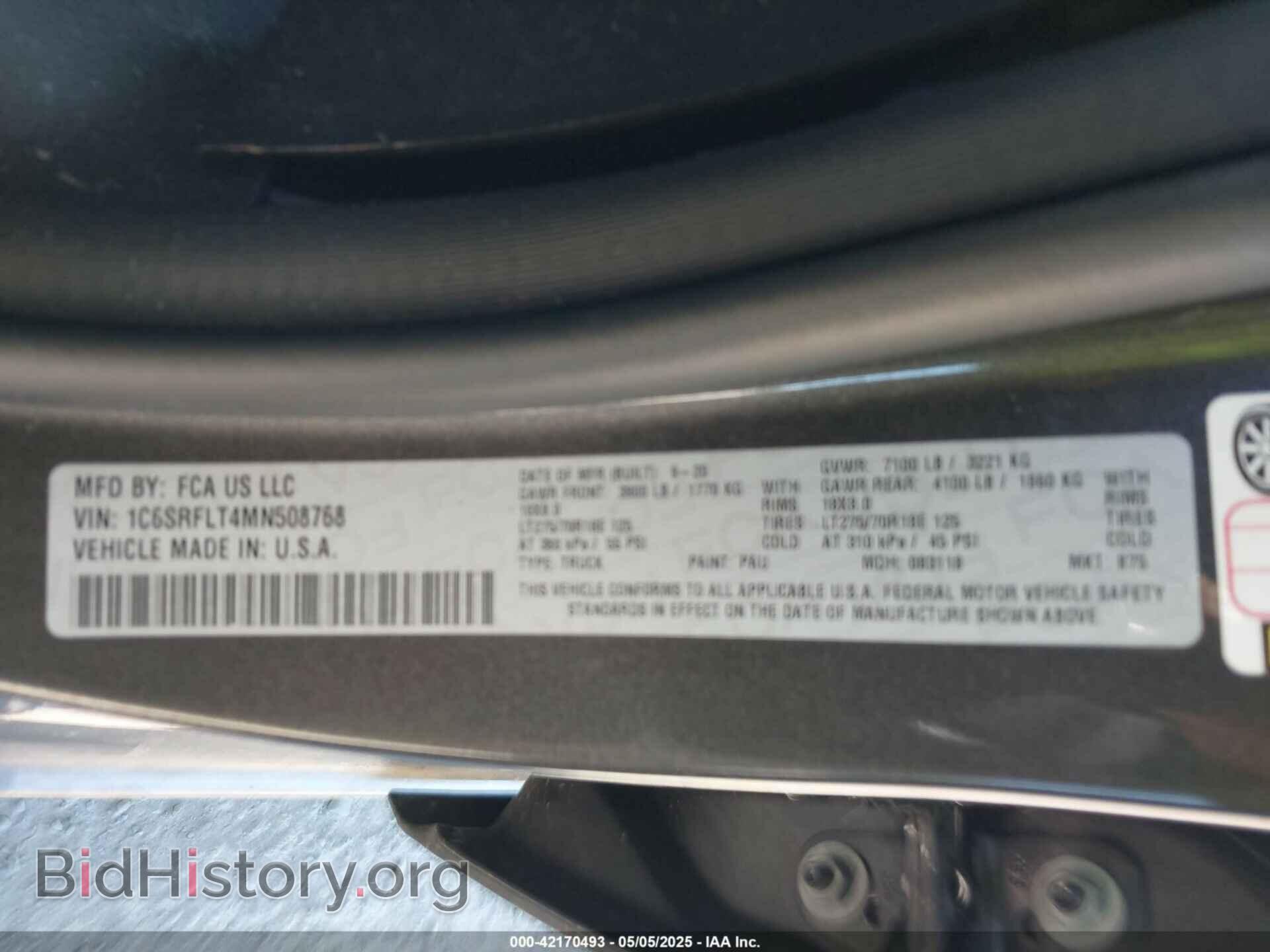 2021 RAM 1500 - VIN: 1C6SRFLT4MN508768 - Фото 9