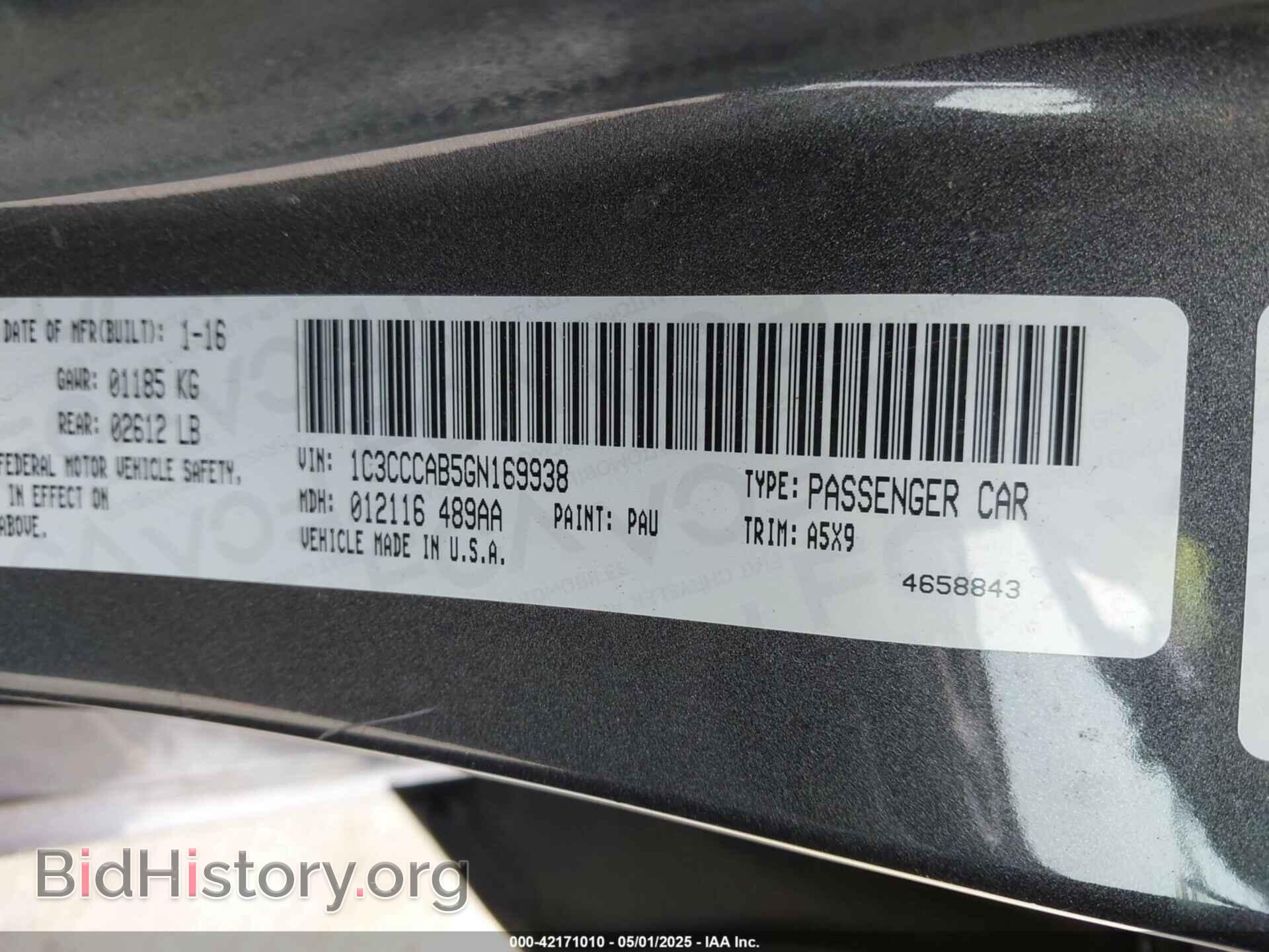 2016 CHRYSLER 200 - VIN: 1C3CCCAB5GN169938 - Фото 9