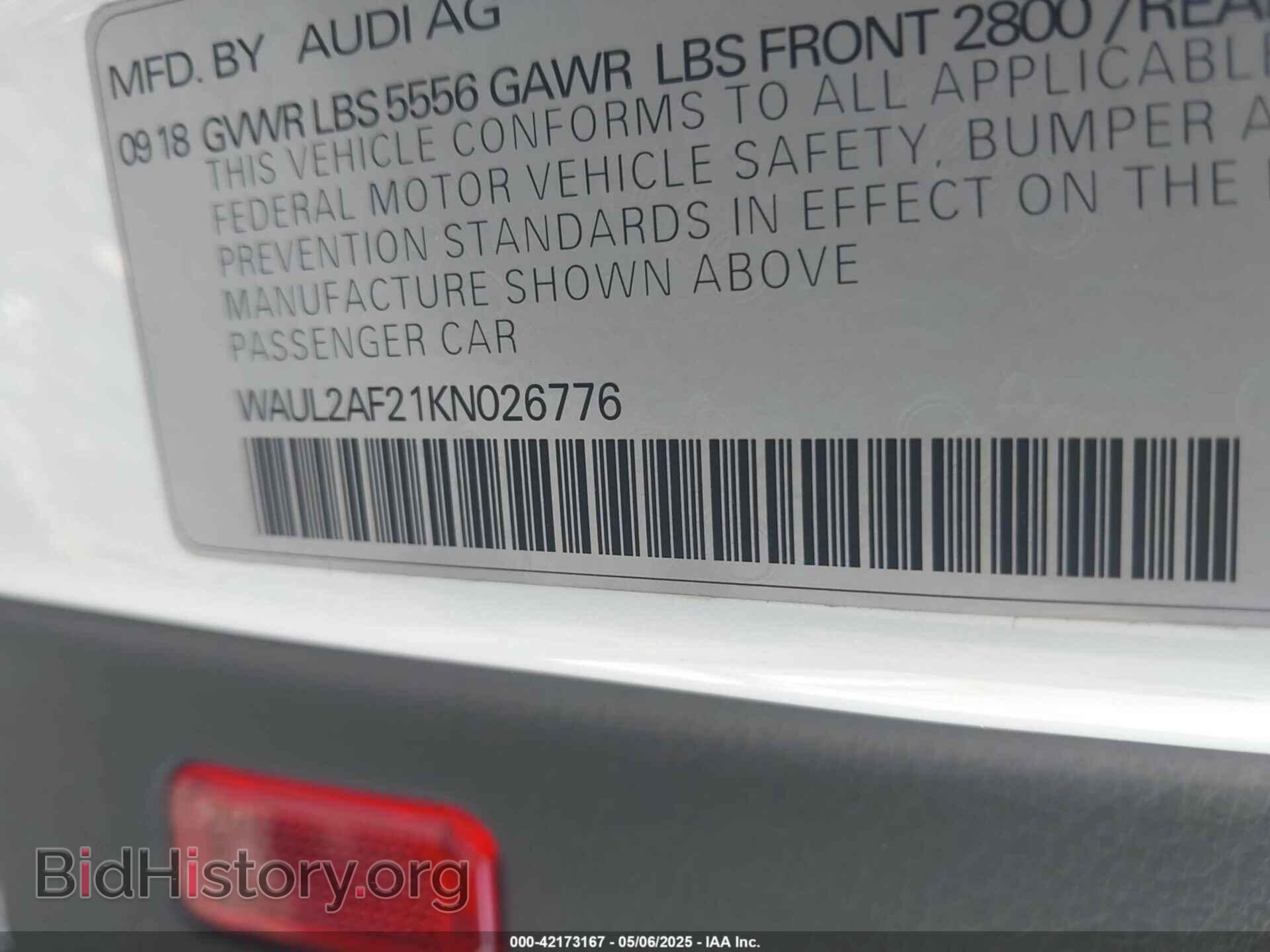 2019 AUDI A6 - VIN: WAUL2AF21KN026776 - Фото 9