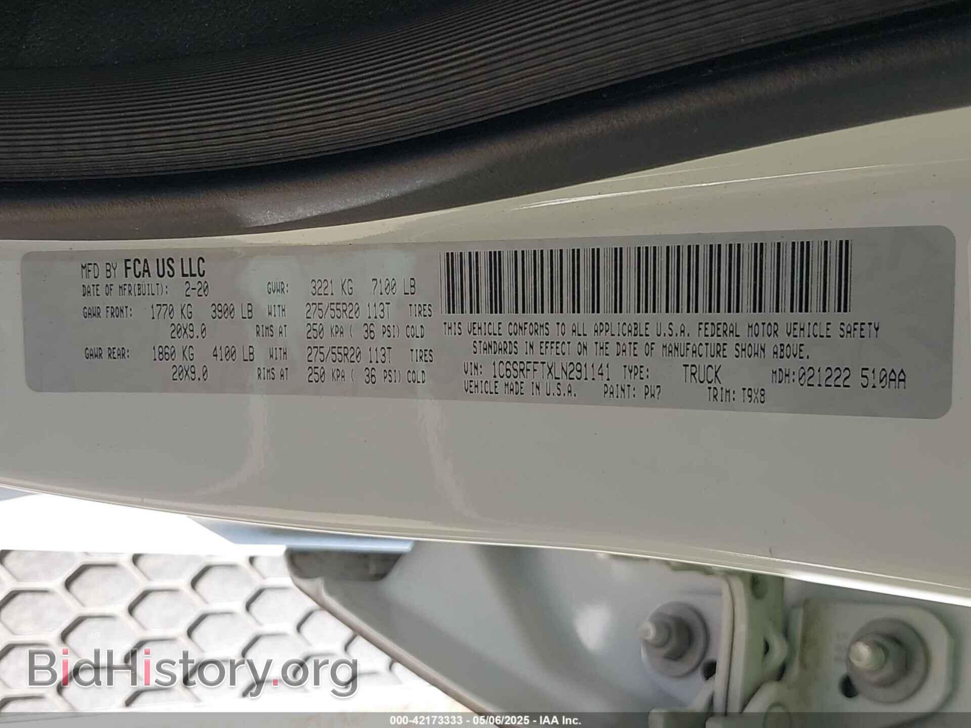 2020 RAM 1500 - VIN: 1C6SRFFTXLN291141 - Фото 9