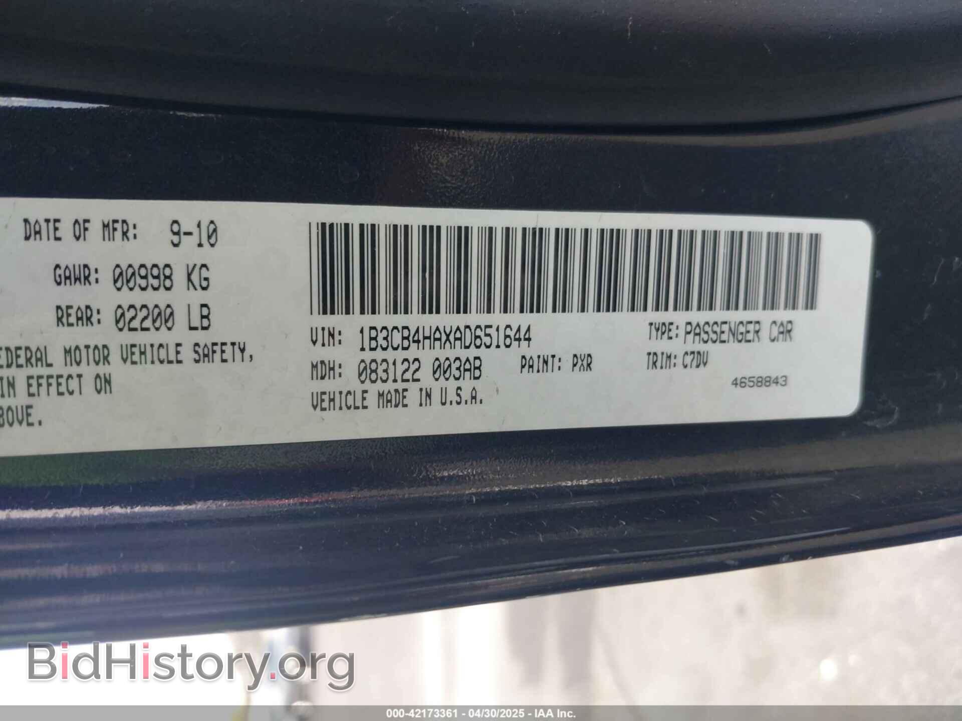 2010 DODGE CALIBER - VIN: 1B3CB4HAXAD651644 - Photo 9