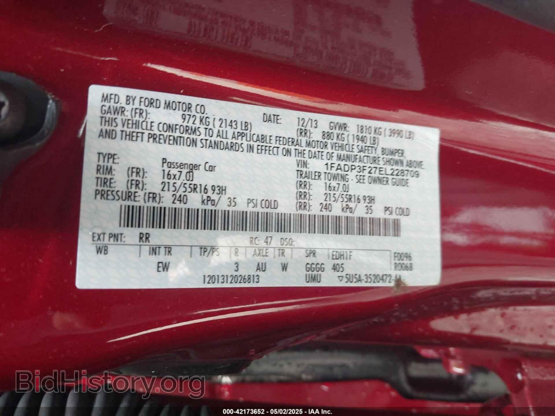 2014 FORD FOCUS - VIN: 1FADP3F27EL228709 - Фото 9
