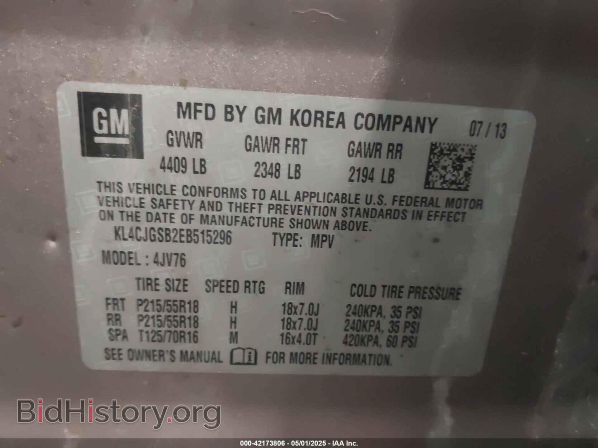 2014 BUICK ENCORE - VIN: KL4CJGSB2EB515296 - Photo 9