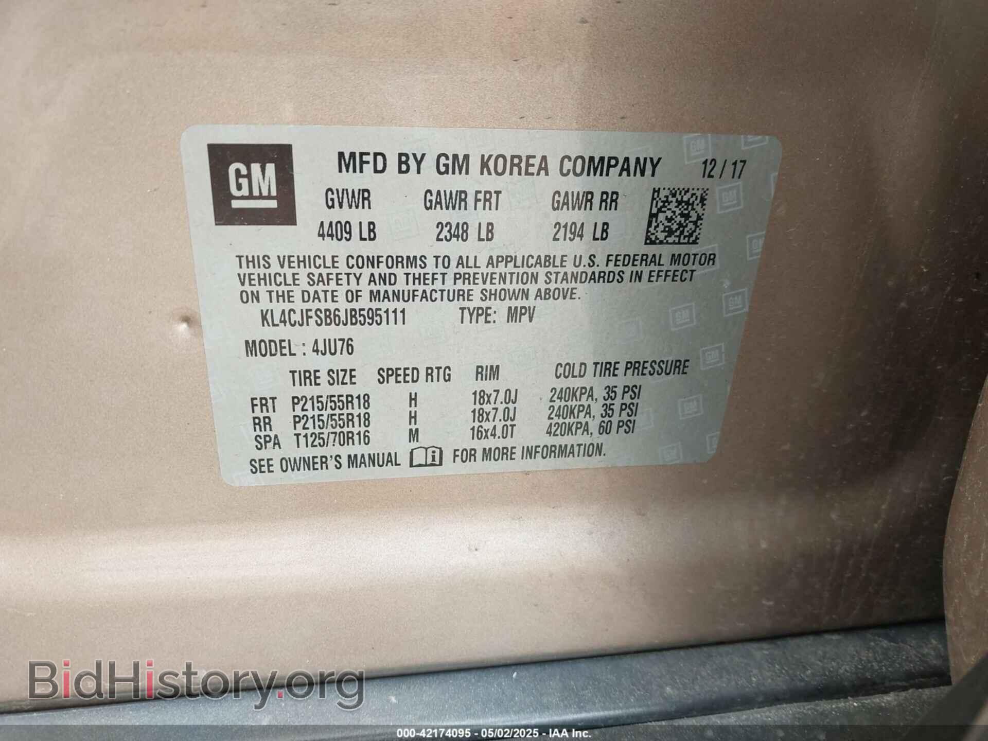 2018 BUICK ENCORE - VIN: KL4CJFSB6JB595111 - Фото 9