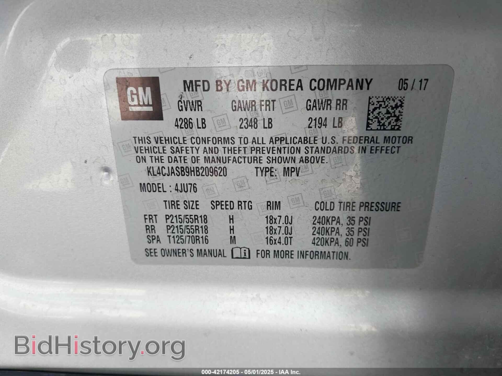 2017 BUICK ENCORE - VIN: KL4CJASB9HB209620 - Photo 9