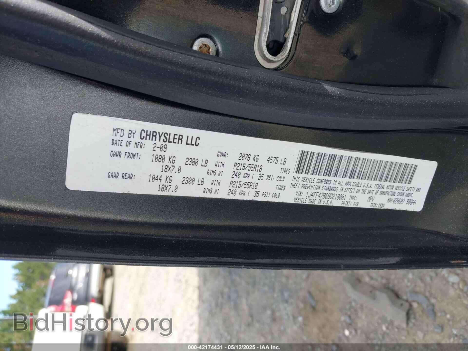 2009 JEEP COMPASS - VIN: 1J4FF47B69D218001 - Фото 9