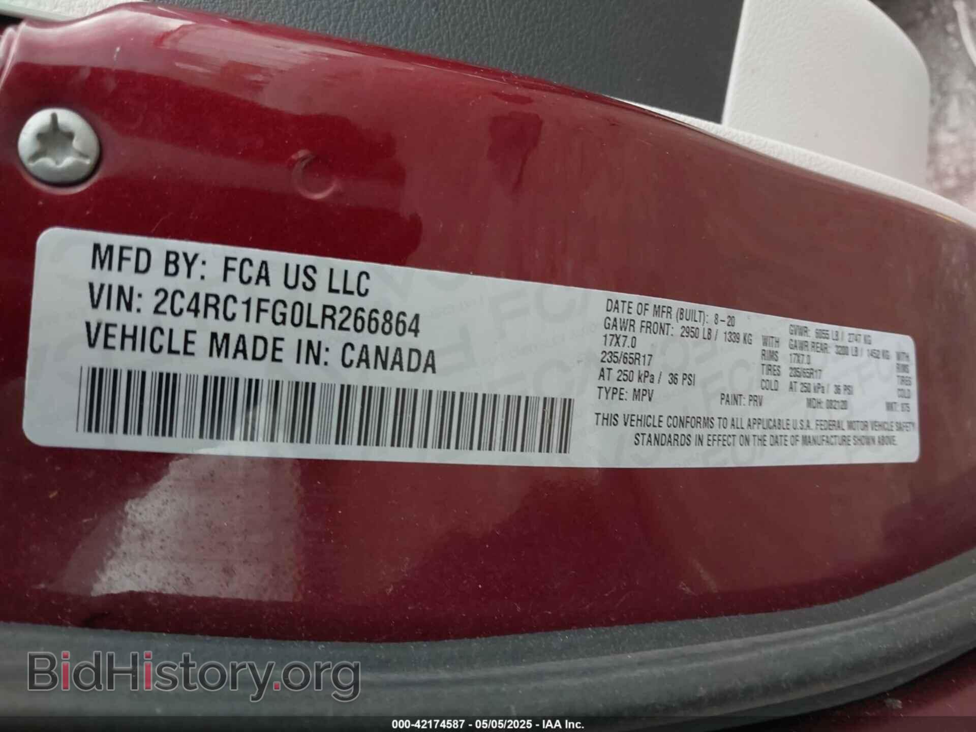 2020 CHRYSLER PACIFICA - VIN: 2C4RC1FG0LR266864 - Фото 9