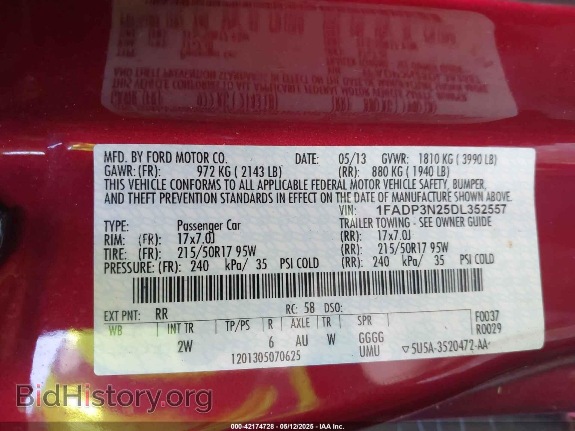 2013 FORD FOCUS - VIN: 1FADP3N25DL352557 - Фото 9