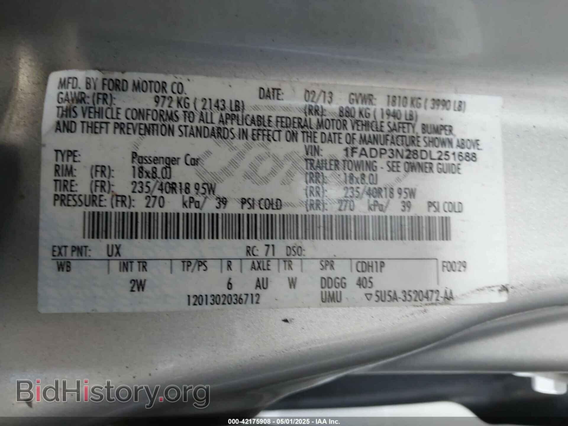 2013 FORD FOCUS - VIN: 1FADP3N28DL251688 - Фото 9
