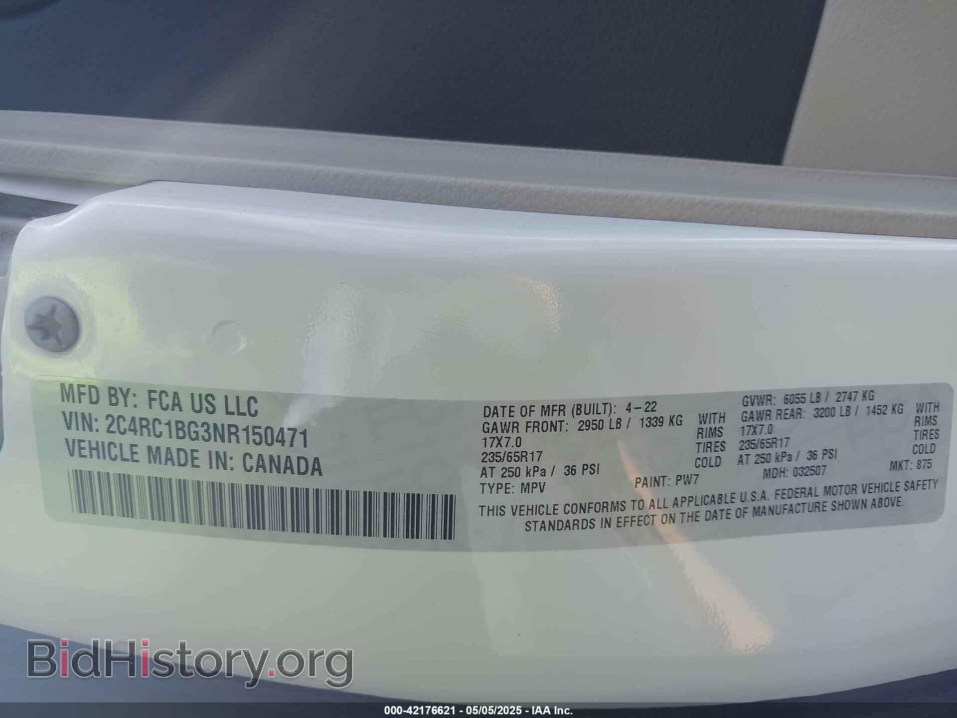 2022 CHRYSLER PACIFICA - VIN: 2C4RC1BG3NR150471 - Фото 9