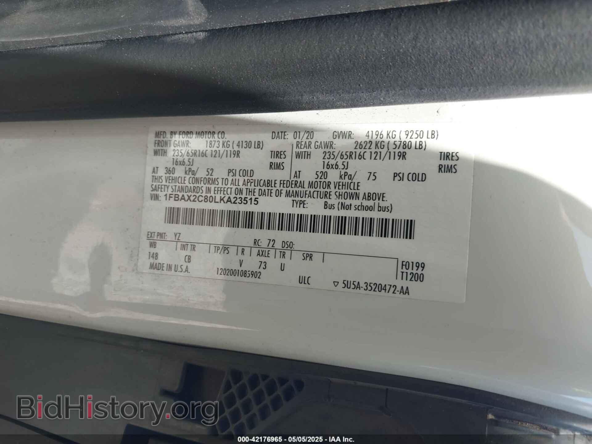 2020 FORD TRANSIT-350 PASSENGER VAN - VIN: 1FBAX2C80LKA23515 - Фото 9