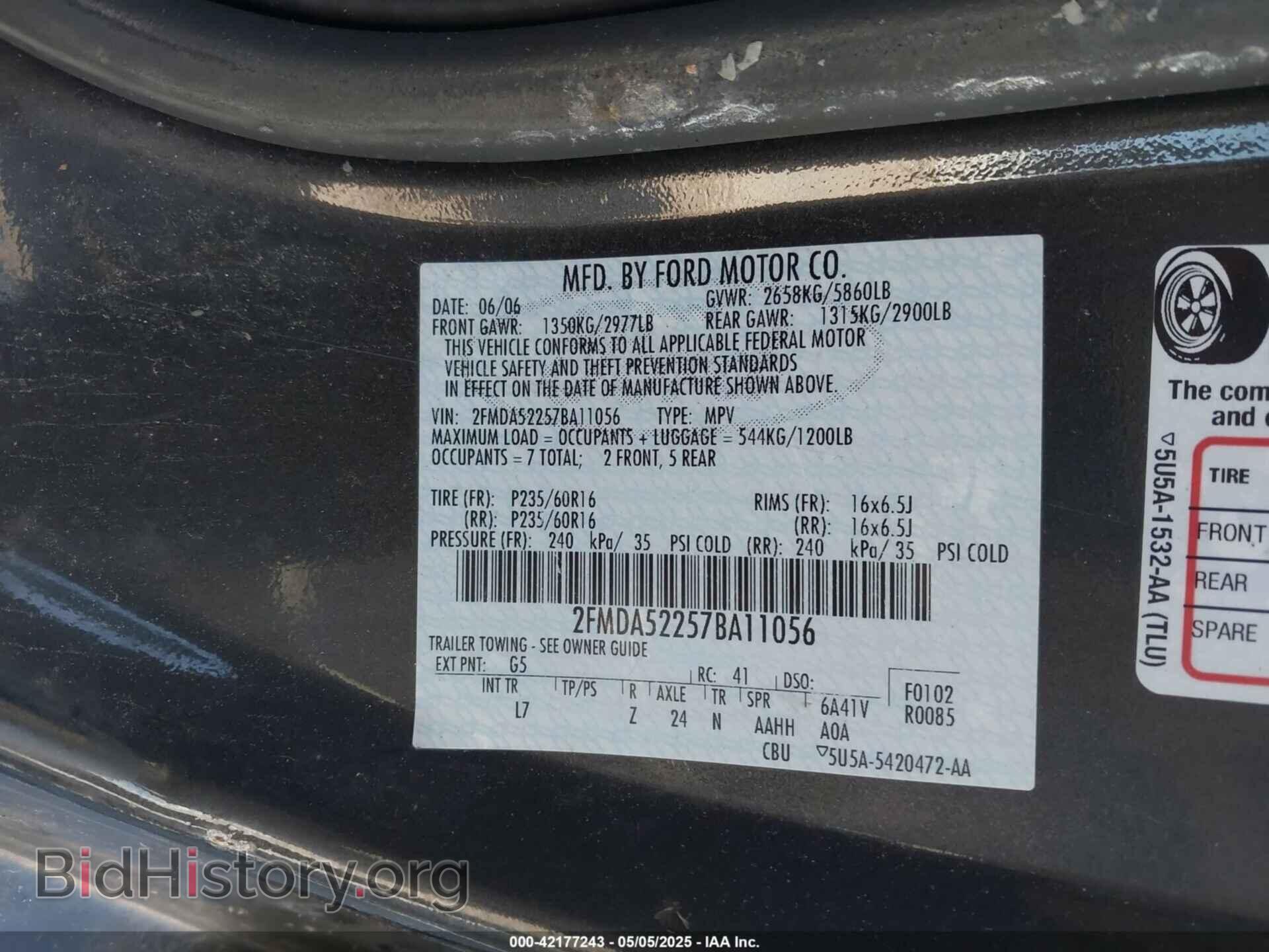 2007 FORD FREESTAR - VIN: 2FMDA52257BA11056 - Photo 9