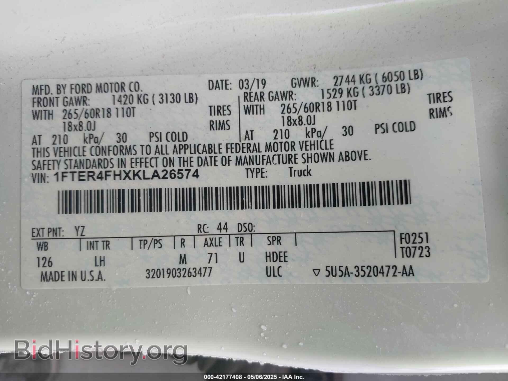 2019 FORD RANGER - VIN: 1FTER4FHXKLA26574 - Фото 9