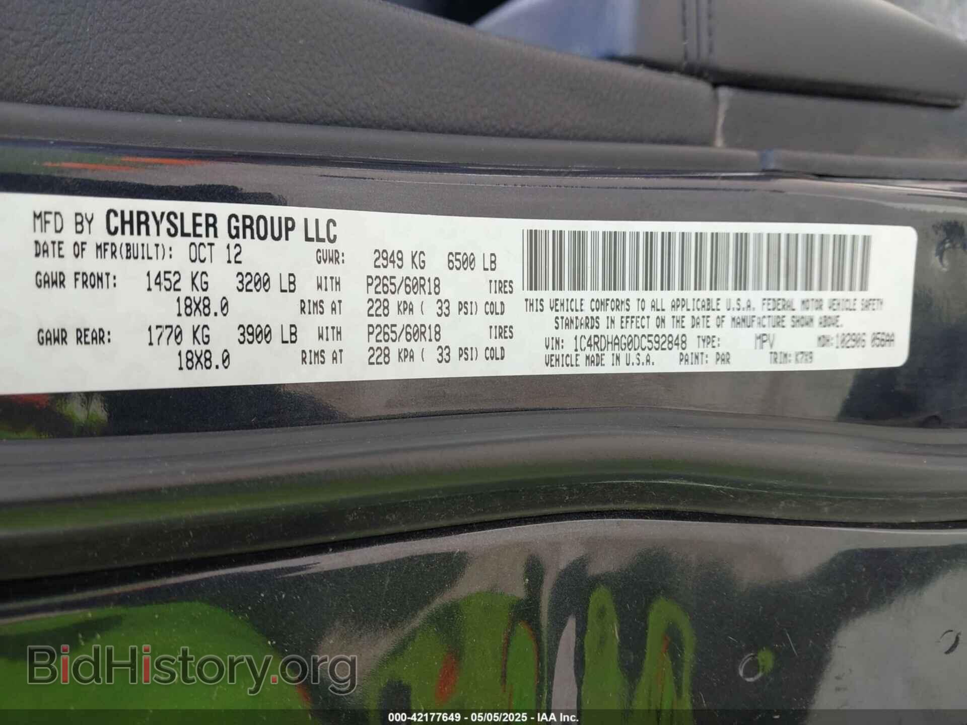 2013 DODGE DURANGO - VIN: 1C4RDHAG0DC592848 - Photo 9