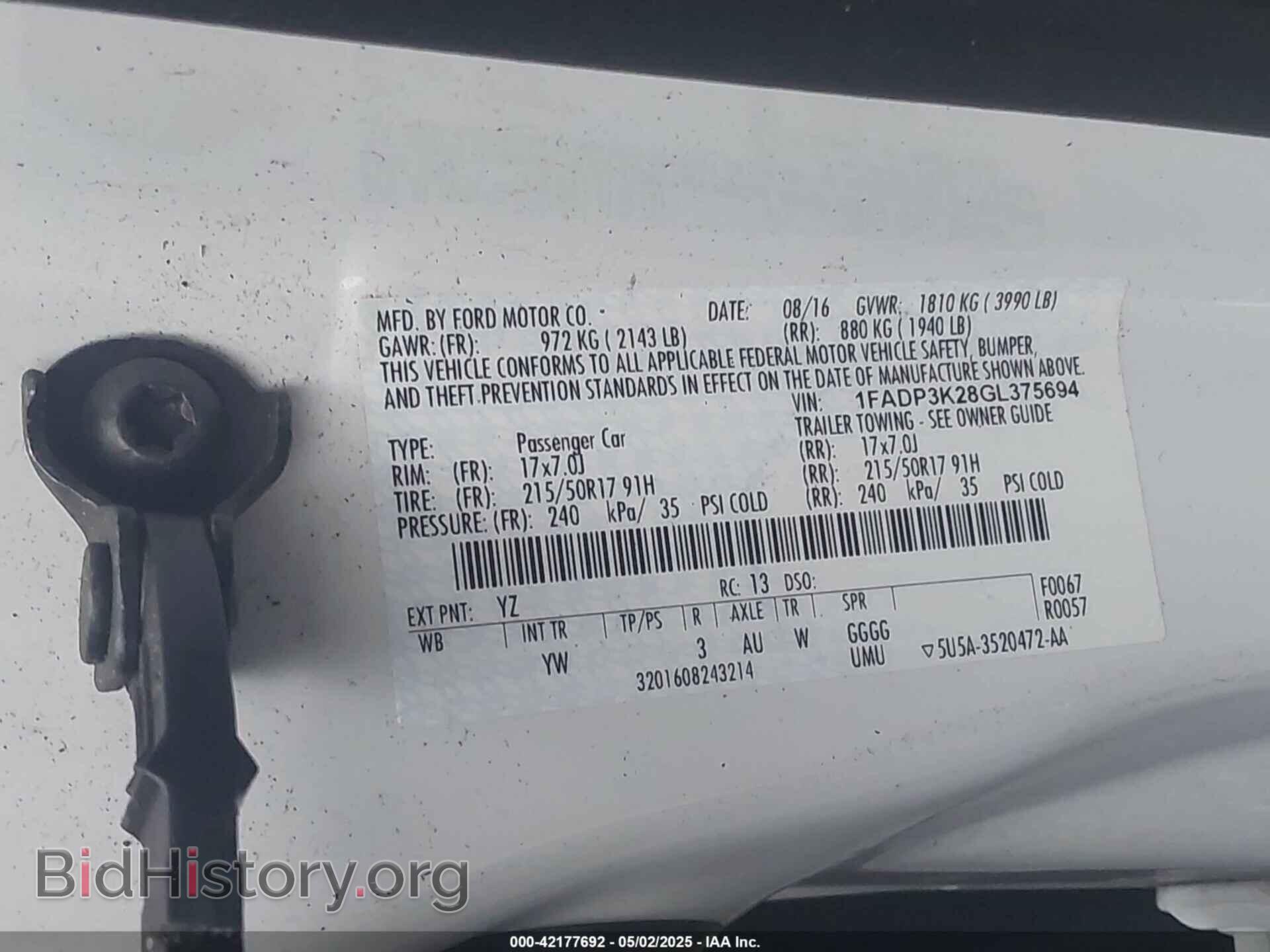 2016 FORD FOCUS - VIN: 1FADP3K28GL375694 - Photo 9