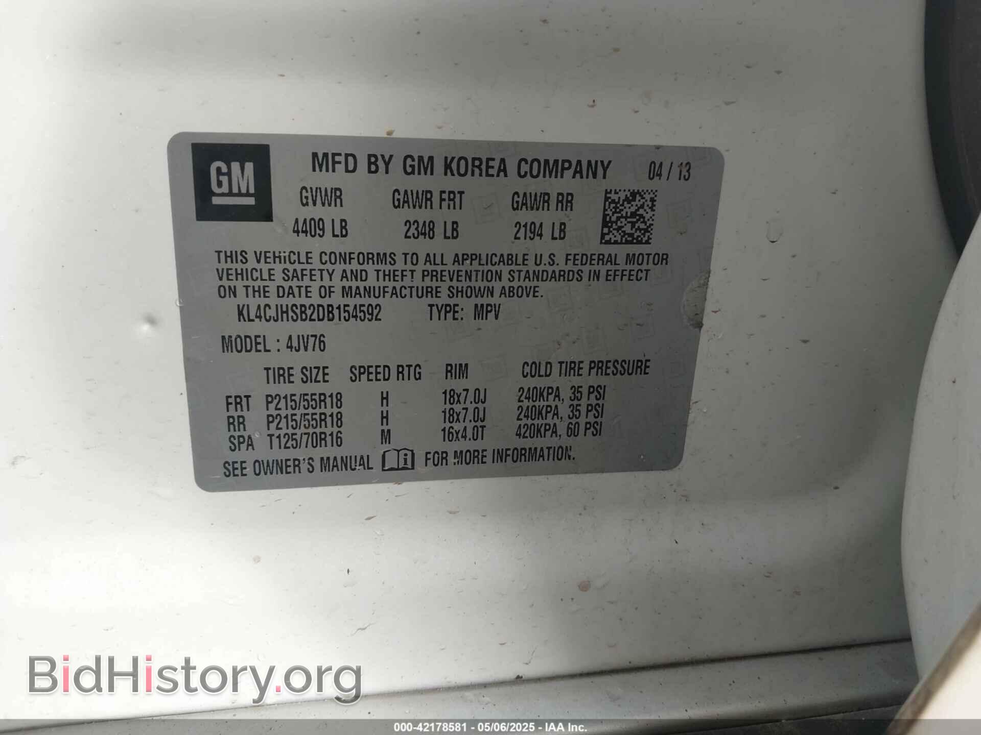 2013 BUICK ENCORE - VIN: KL4CJHSB2DB154592 - Photo 9