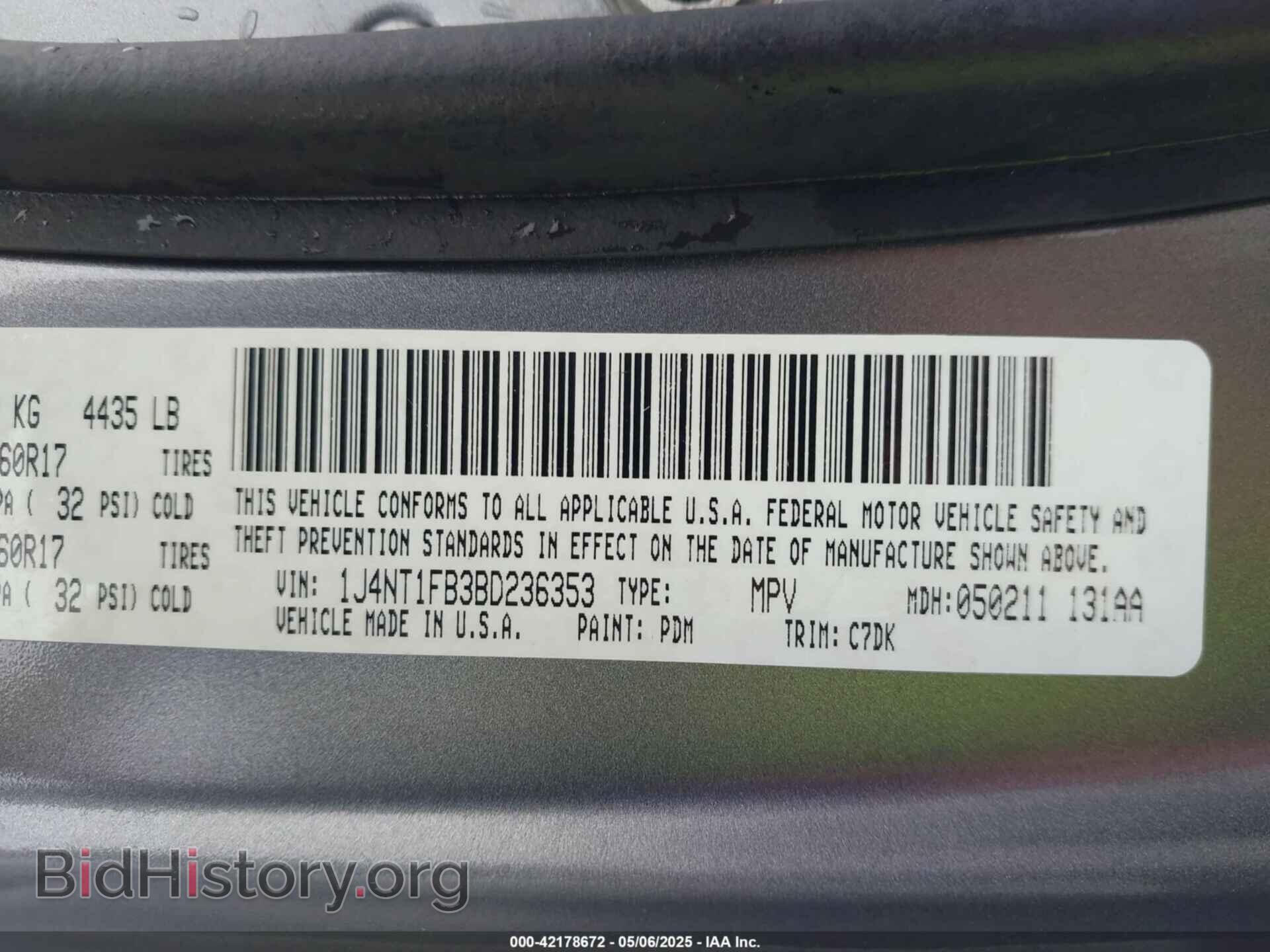 2011 JEEP COMPASS - VIN: 1J4NT1FB3BD236353 - Photo 9