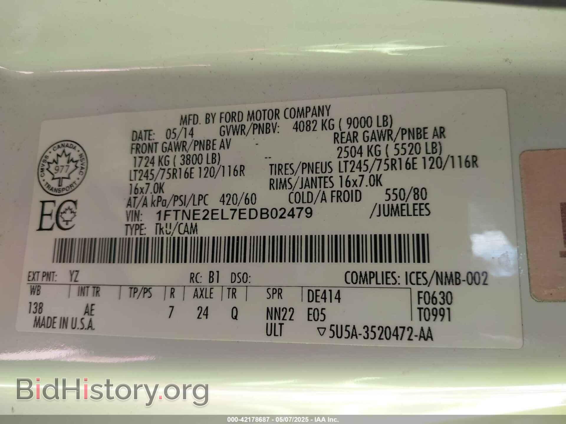 2014 FORD E-250 - VIN: 1FTNE2EL7EDB02479 - Photo 9
