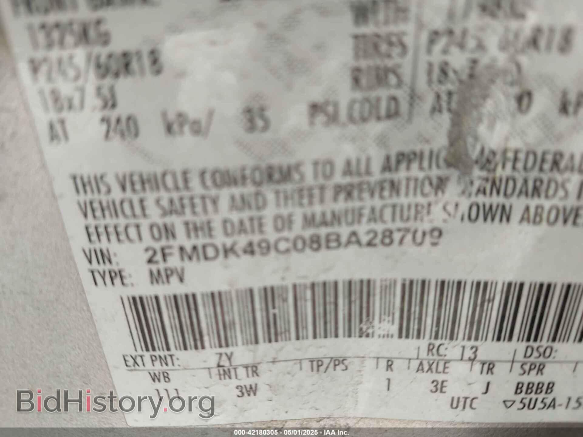 2008 FORD EDGE - VIN: 2FMDK49C08BA28709 - Фото 9