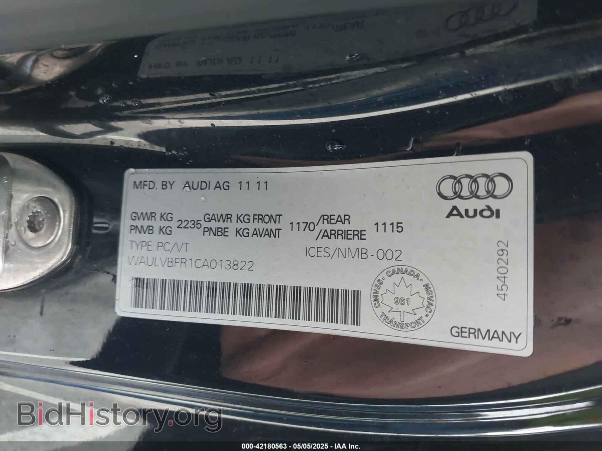 2012 AUDI S5 - VIN: WAULVBFR1CA013822 - Фото 9