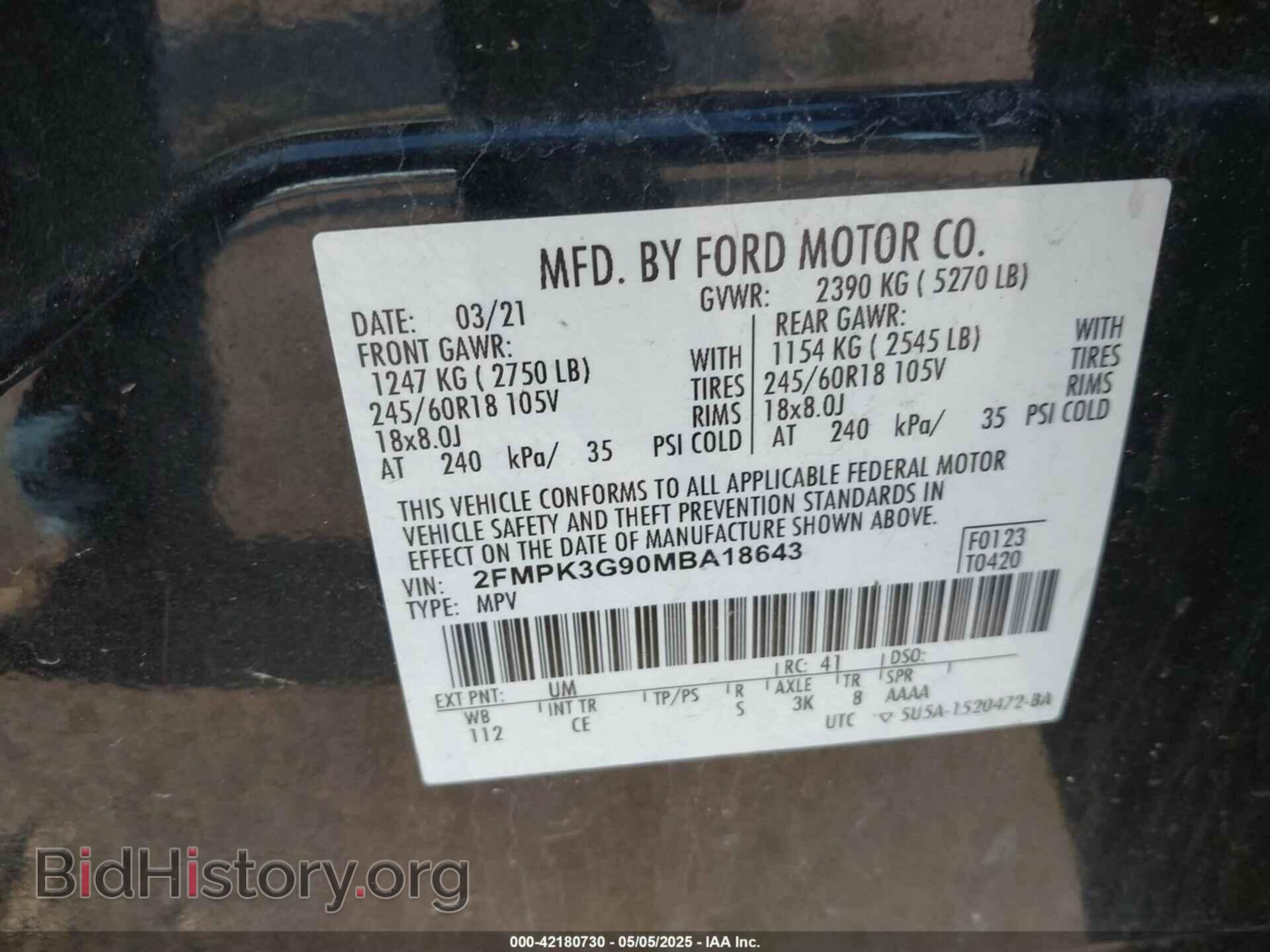 2021 FORD EDGE - VIN: 2FMPK3G90MBA18643 - Photo 9