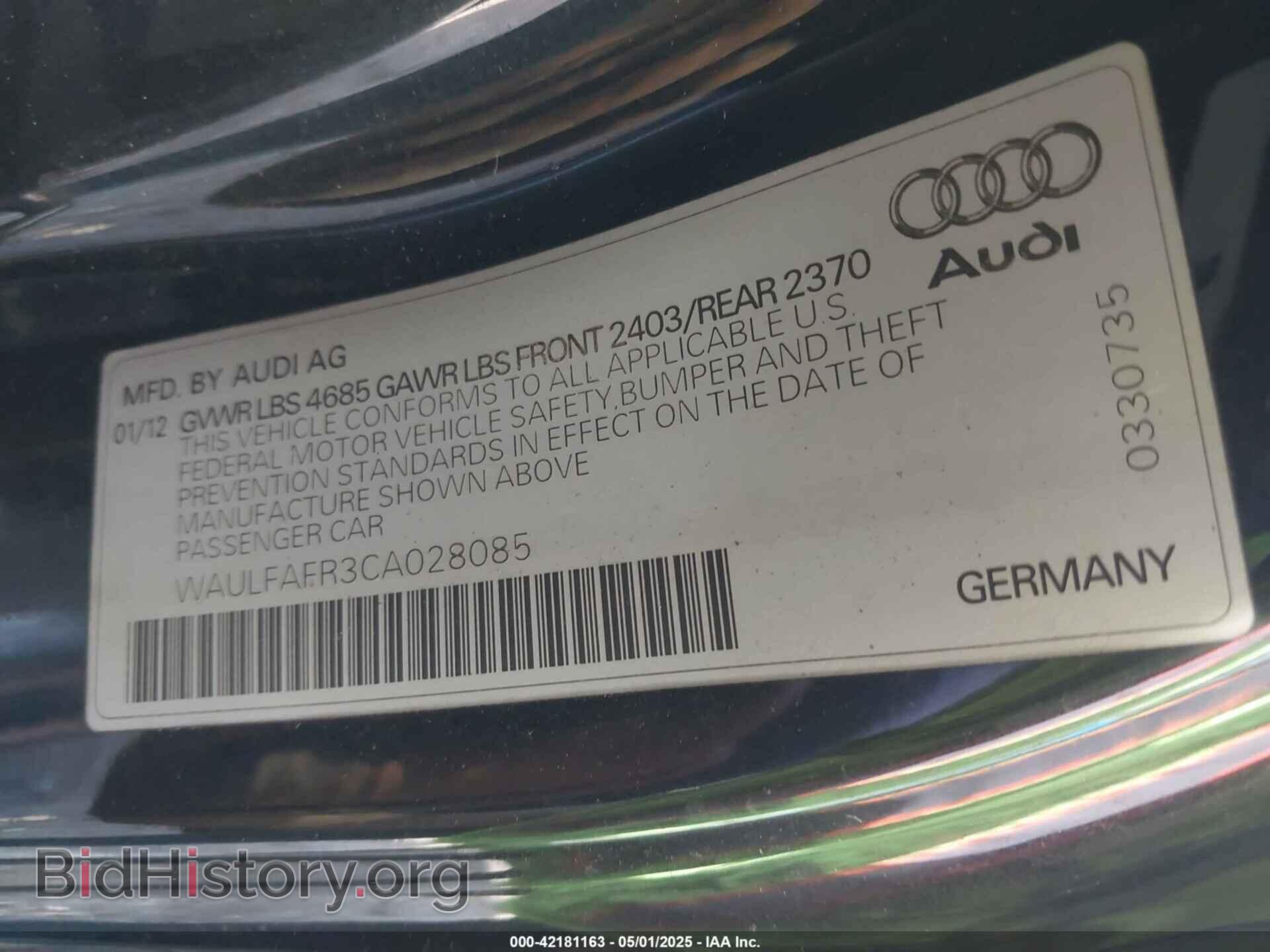 2012 AUDI A5 - VIN: WAULFAFR3CA028085 - Photo 9