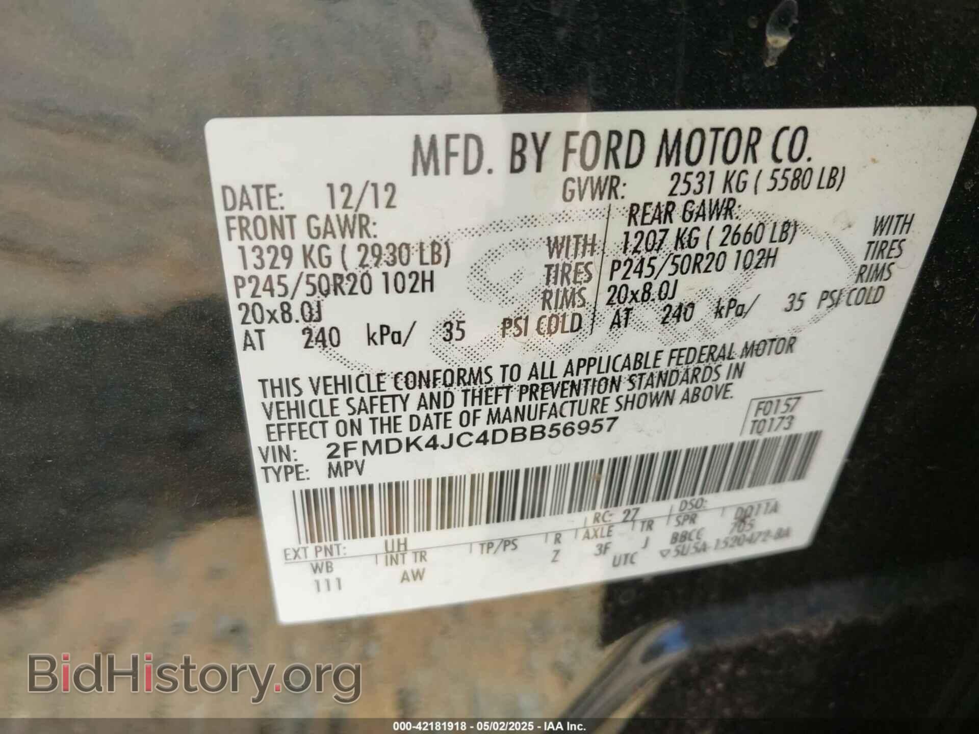 2013 FORD EDGE - VIN: 2FMDK4JC4DBB56957 - Photo 9