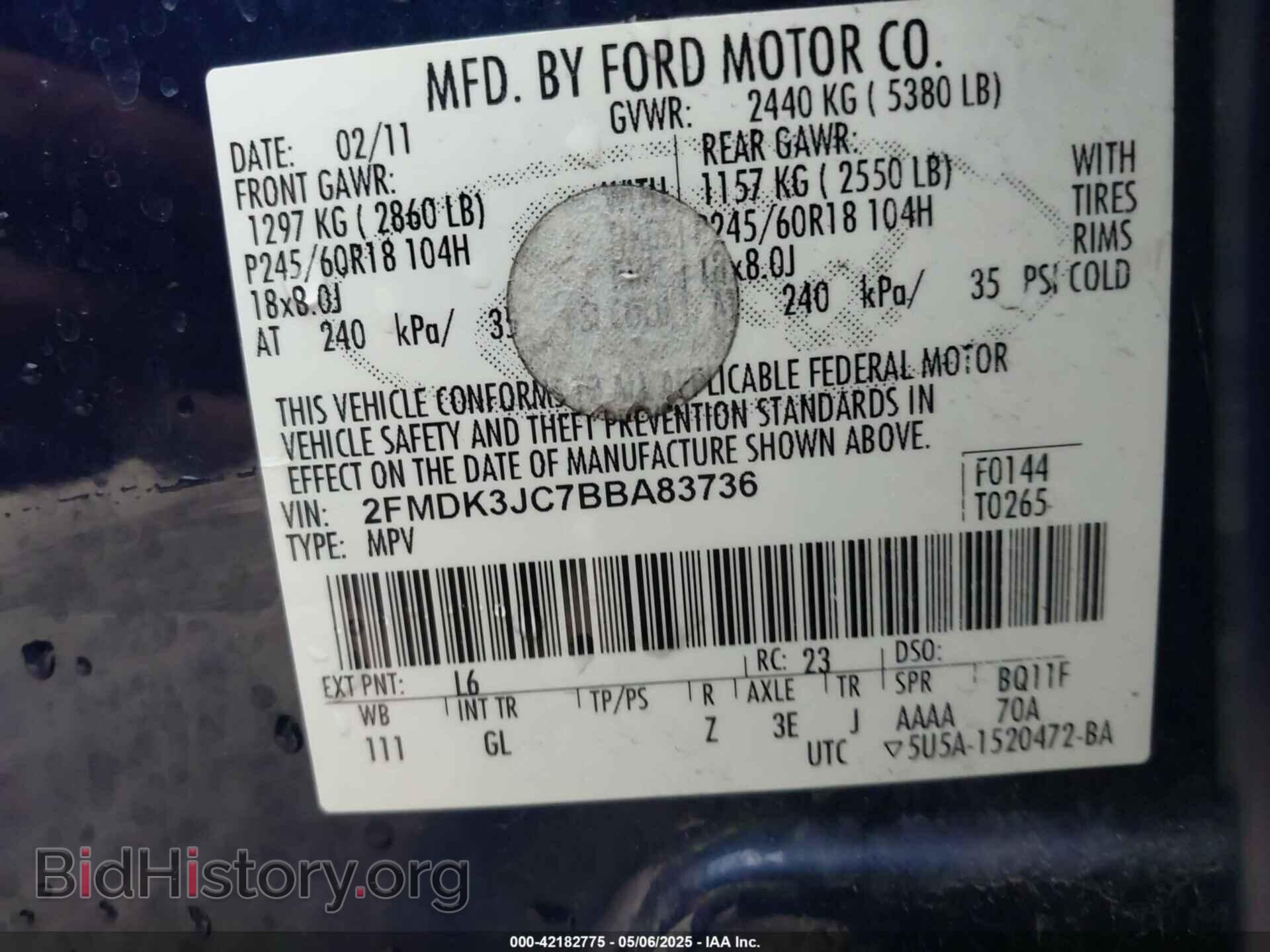 2011 FORD EDGE - VIN: 2FMDK3JC7BBA83736 - Photo 9