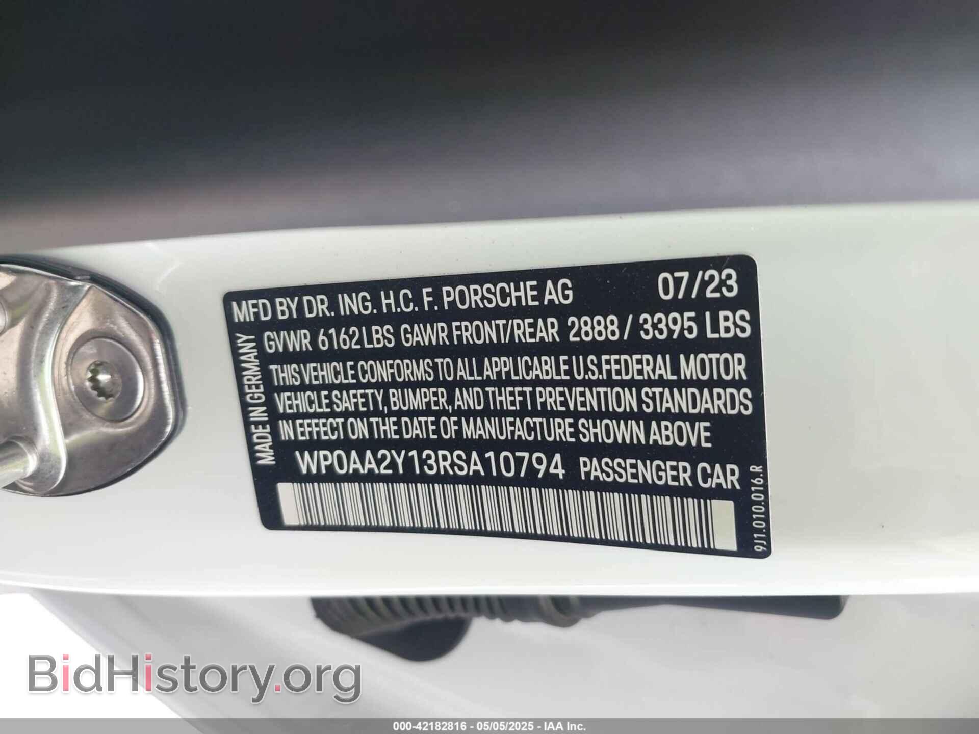 2024 PORSCHE TAYCAN - VIN: WP0AA2Y13RSA10794 - Фото 9
