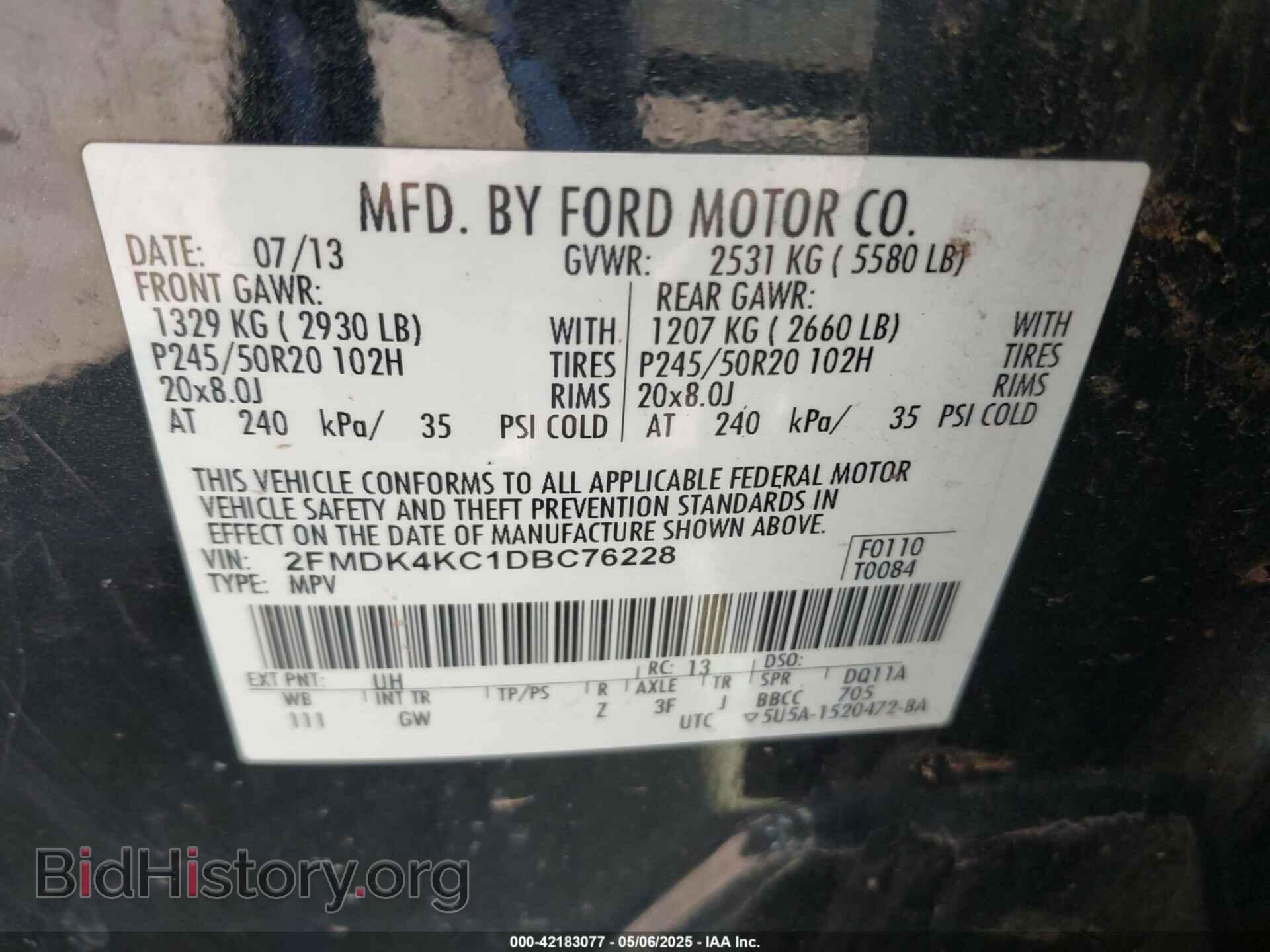 2013 FORD EDGE - VIN: 2FMDK4KC1DBC76228 - Photo 9