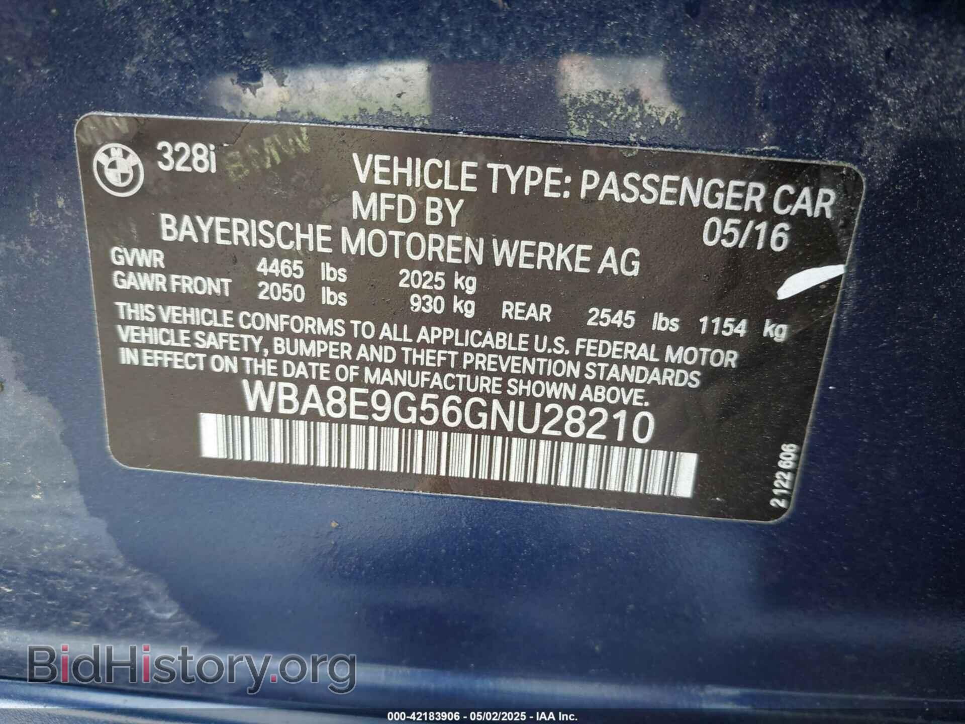 2016 BMW 328I - VIN: WBA8E9G56GNU28210 - Фото 9