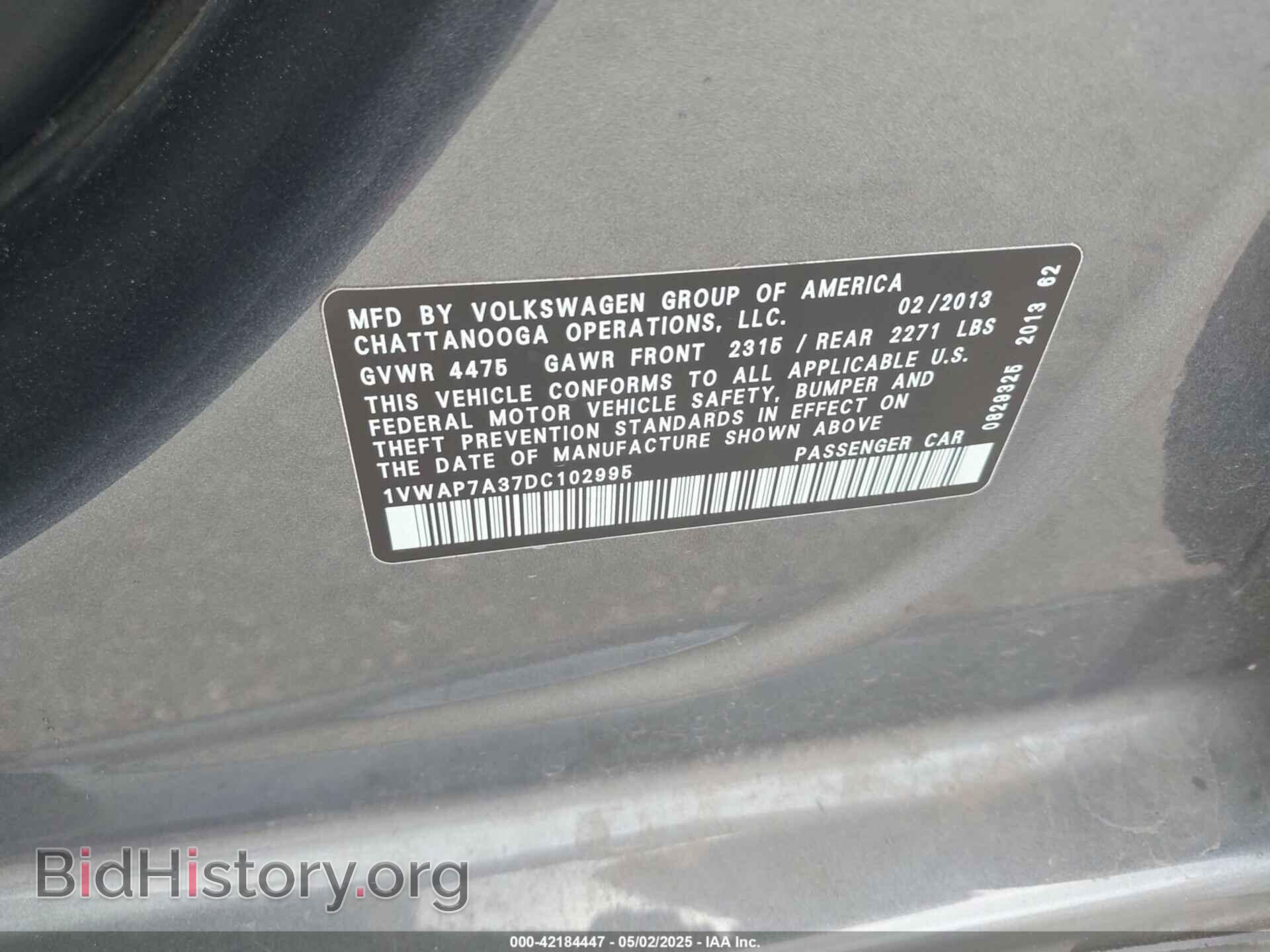 2013 VOLKSWAGEN PASSAT - VIN: 1VWAP7A37DC102995 - Фото 9