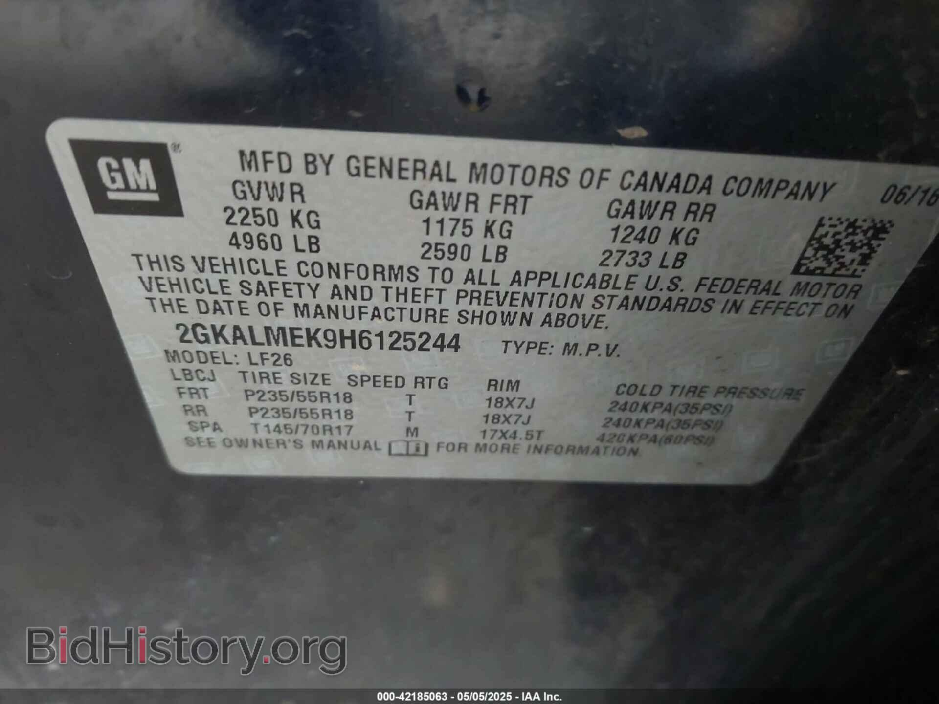 2017 GMC TERRAIN - VIN: 2GKALMEK9H6125244 - Фото 9