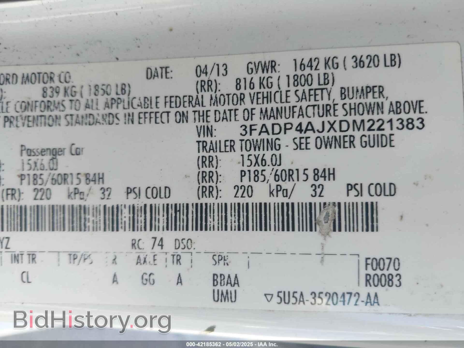 2013 FORD FIESTA - VIN: 3FADP4AJXDM221383 - Фото 9