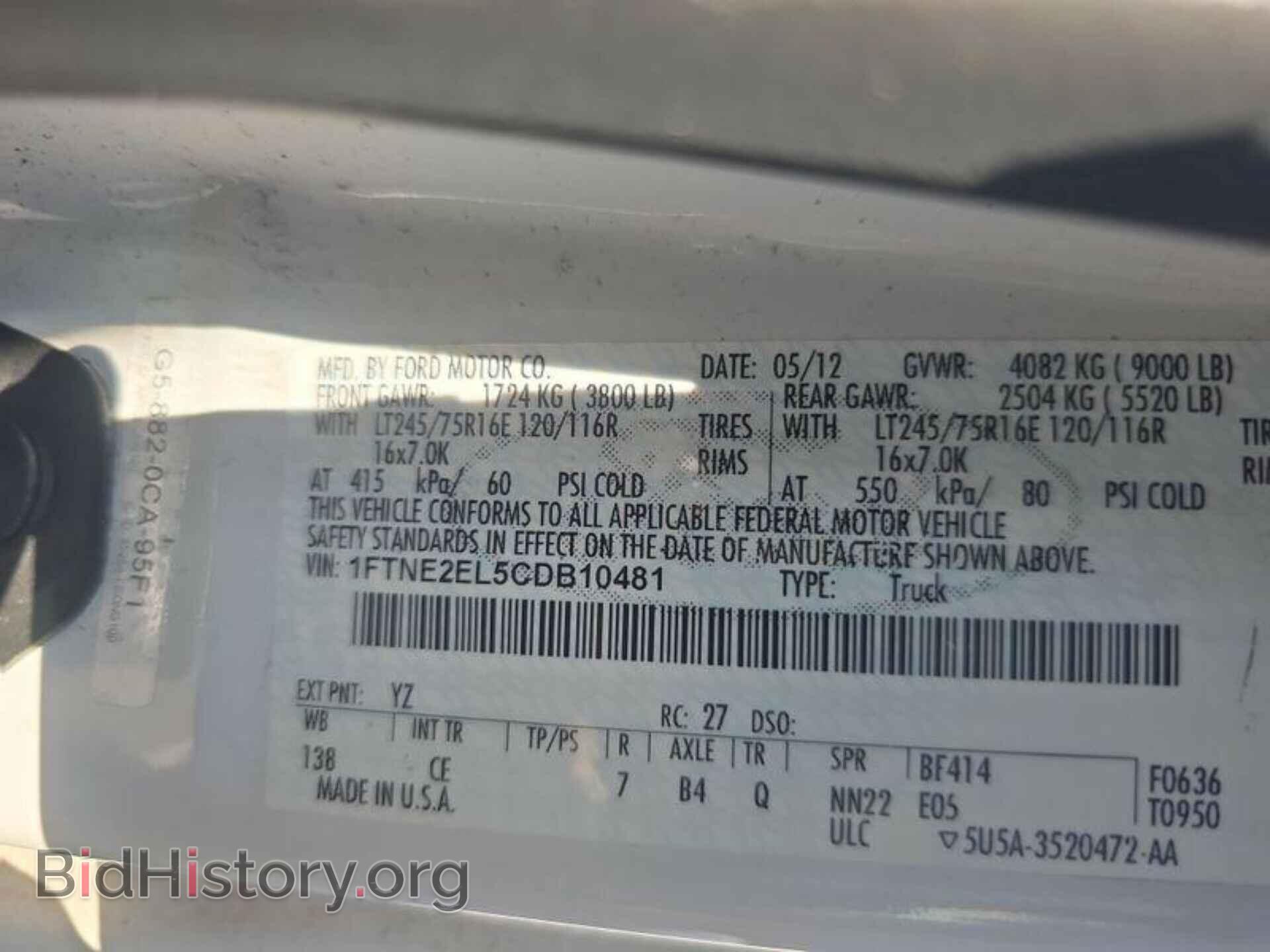 2012 FORD E-250 - VIN: 1FTNE2EL5CDB10481 - Фото 33