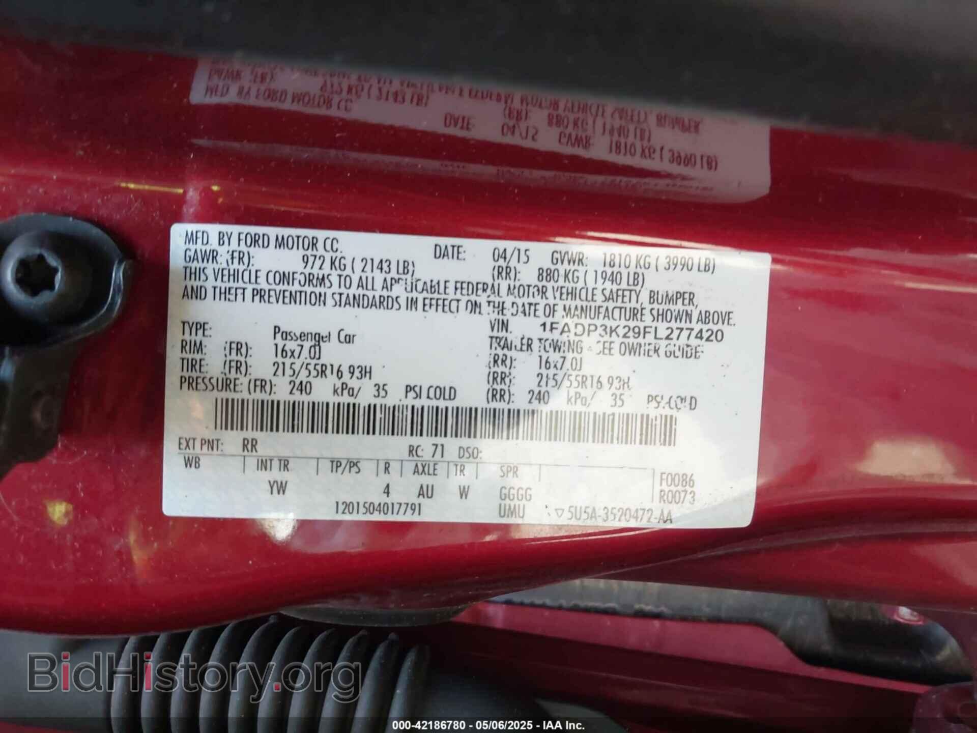 2015 FORD FOCUS - VIN: 1FADP3K29FL277420 - Фото 9