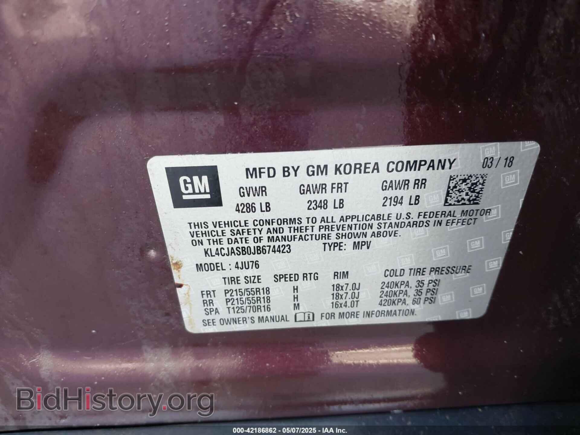 2018 BUICK ENCORE - VIN: KL4CJASB0JB674423 - Фото 9