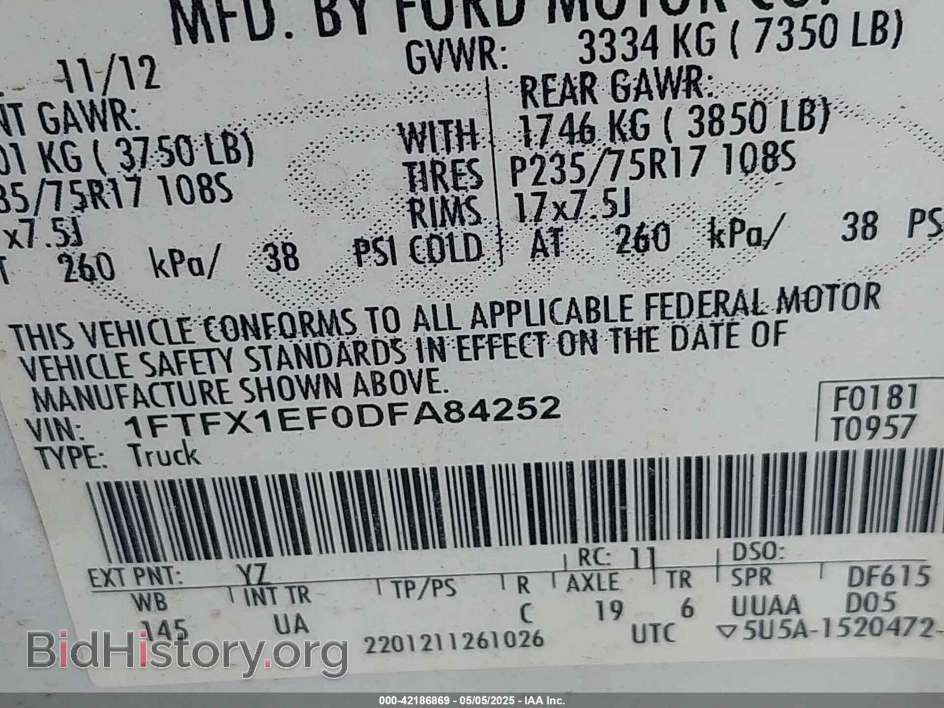 2013 FORD F-150 - VIN: 1FTFX1EF0DFA84252 - Фото 9
