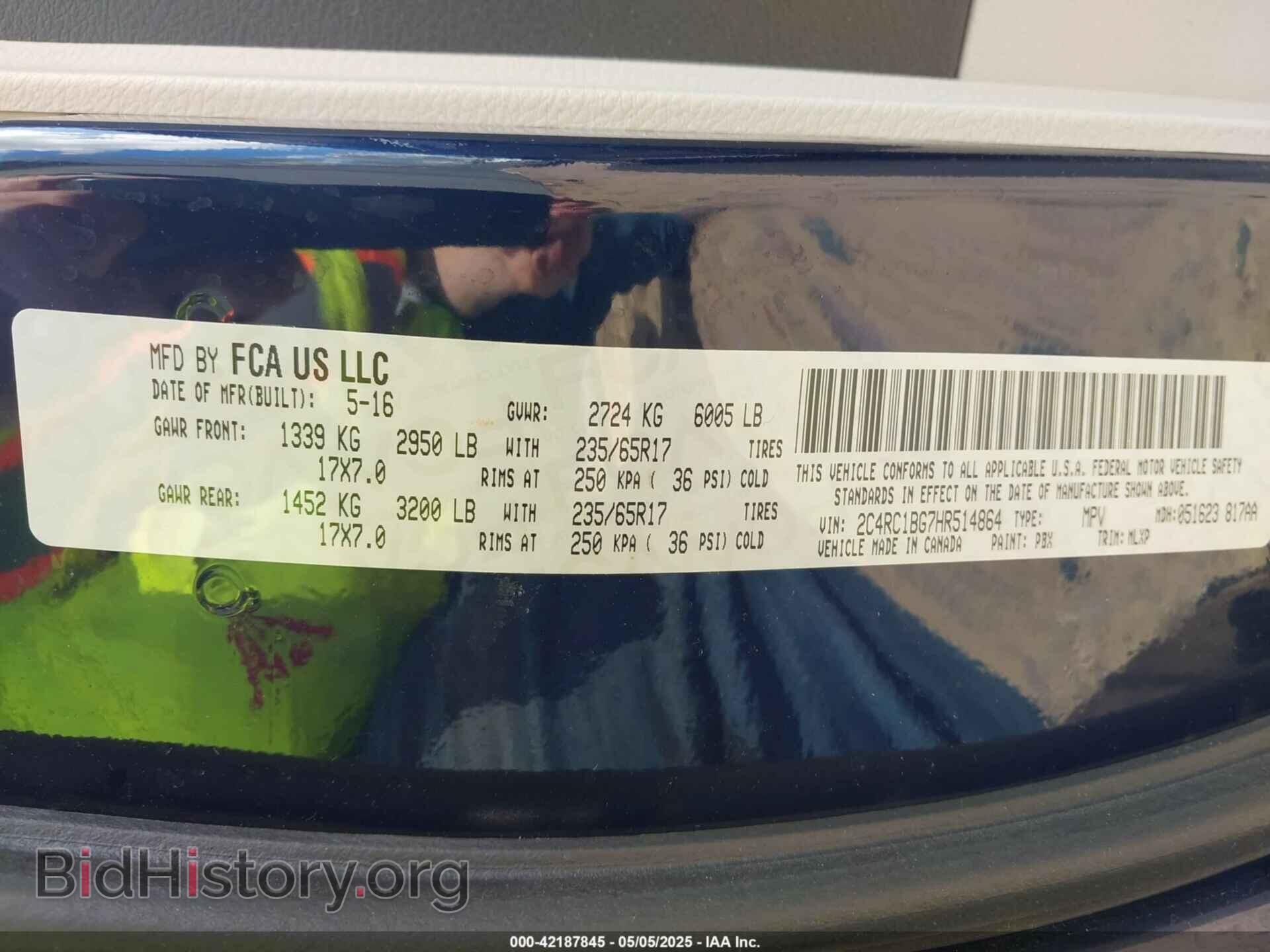 2017 CHRYSLER PACIFICA - VIN: 2C4RC1BG7HR514864 - Фото 9
