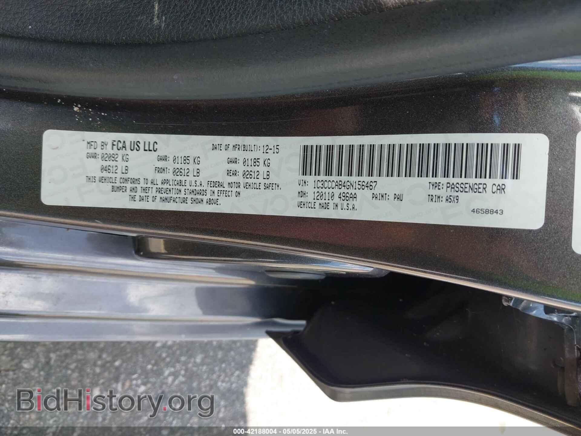 2016 CHRYSLER 200 - VIN: 1C3CCCAB4GN156467 - Фото 9