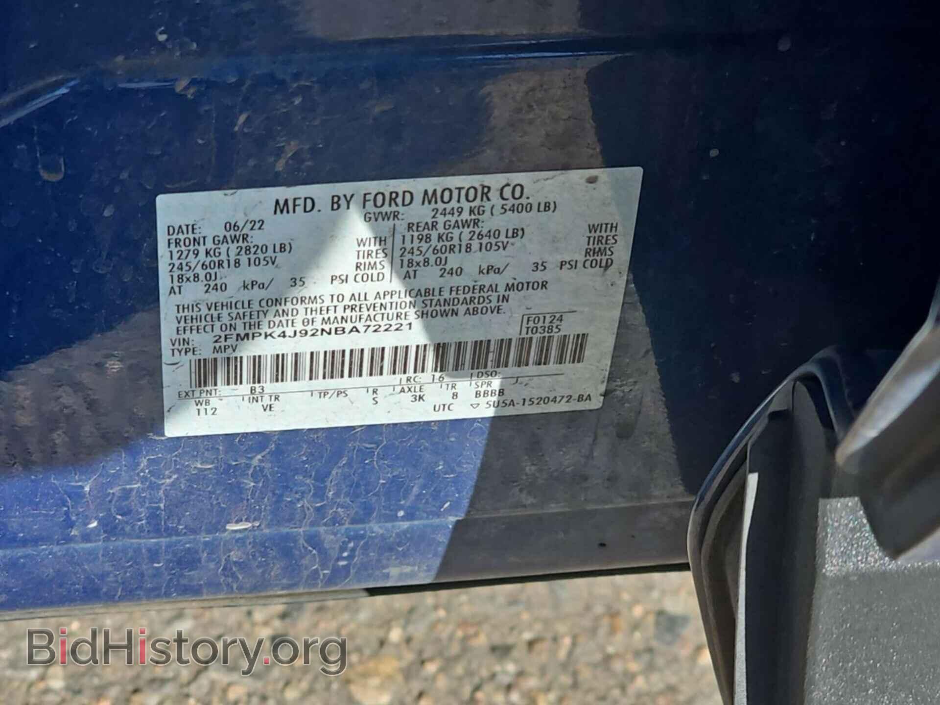 2022 FORD EDGE - VIN: 2FMPK4J92NBA72221 - Photo 6