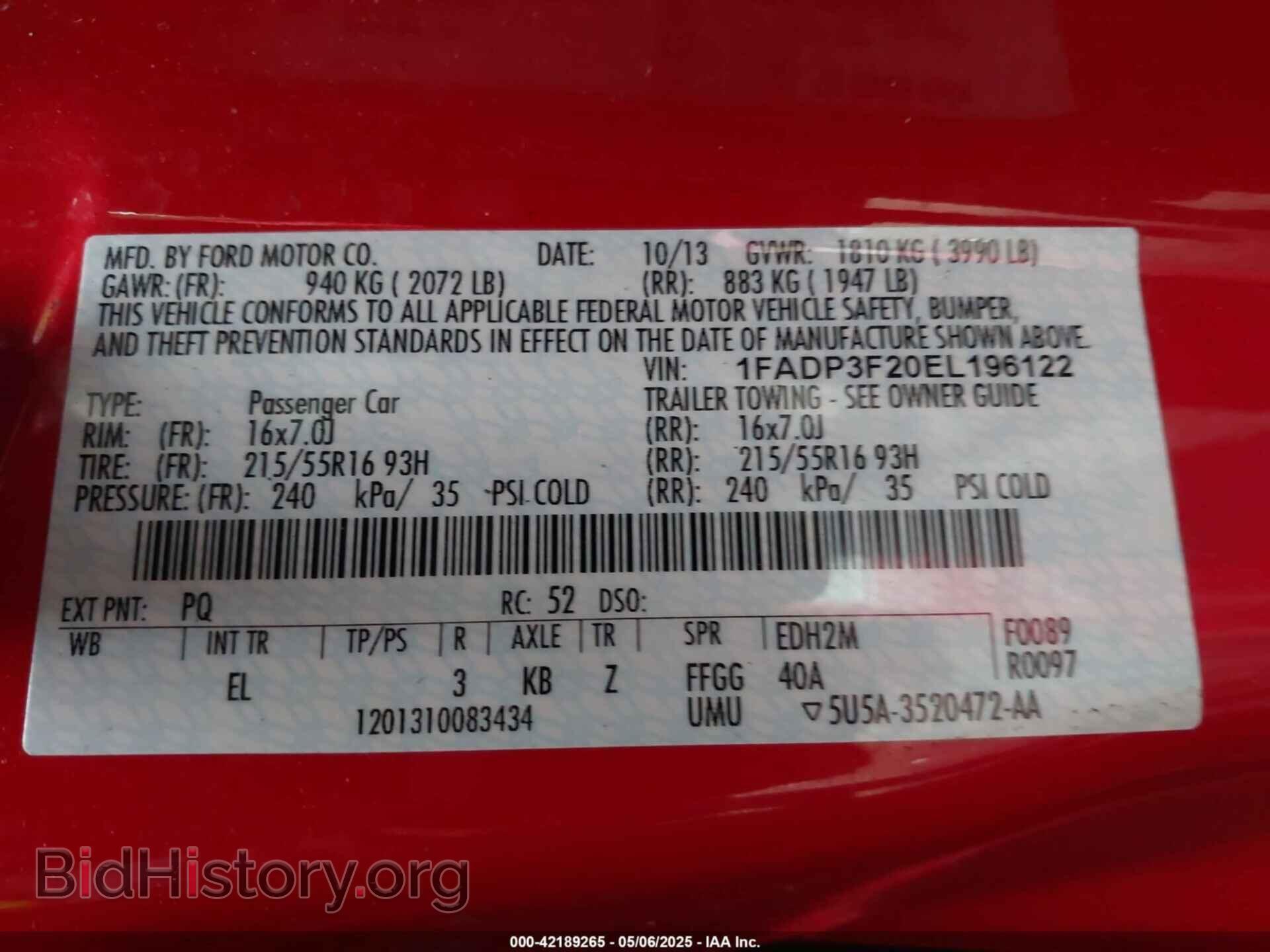 2014 FORD FOCUS - VIN: 1FADP3F20EL196122 - Photo 9