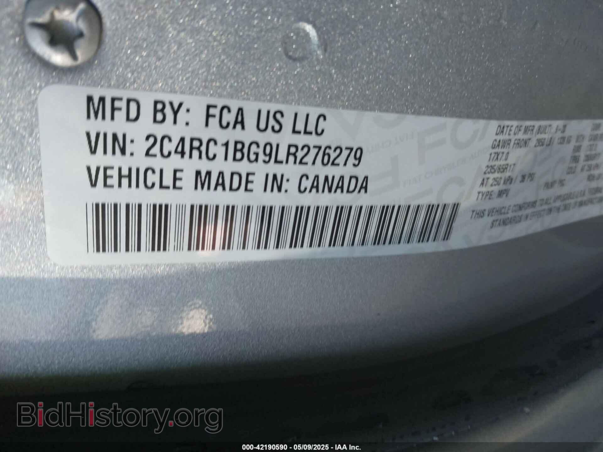 2020 CHRYSLER PACIFICA - VIN: 2C4RC1BG9LR276279 - Фото 9