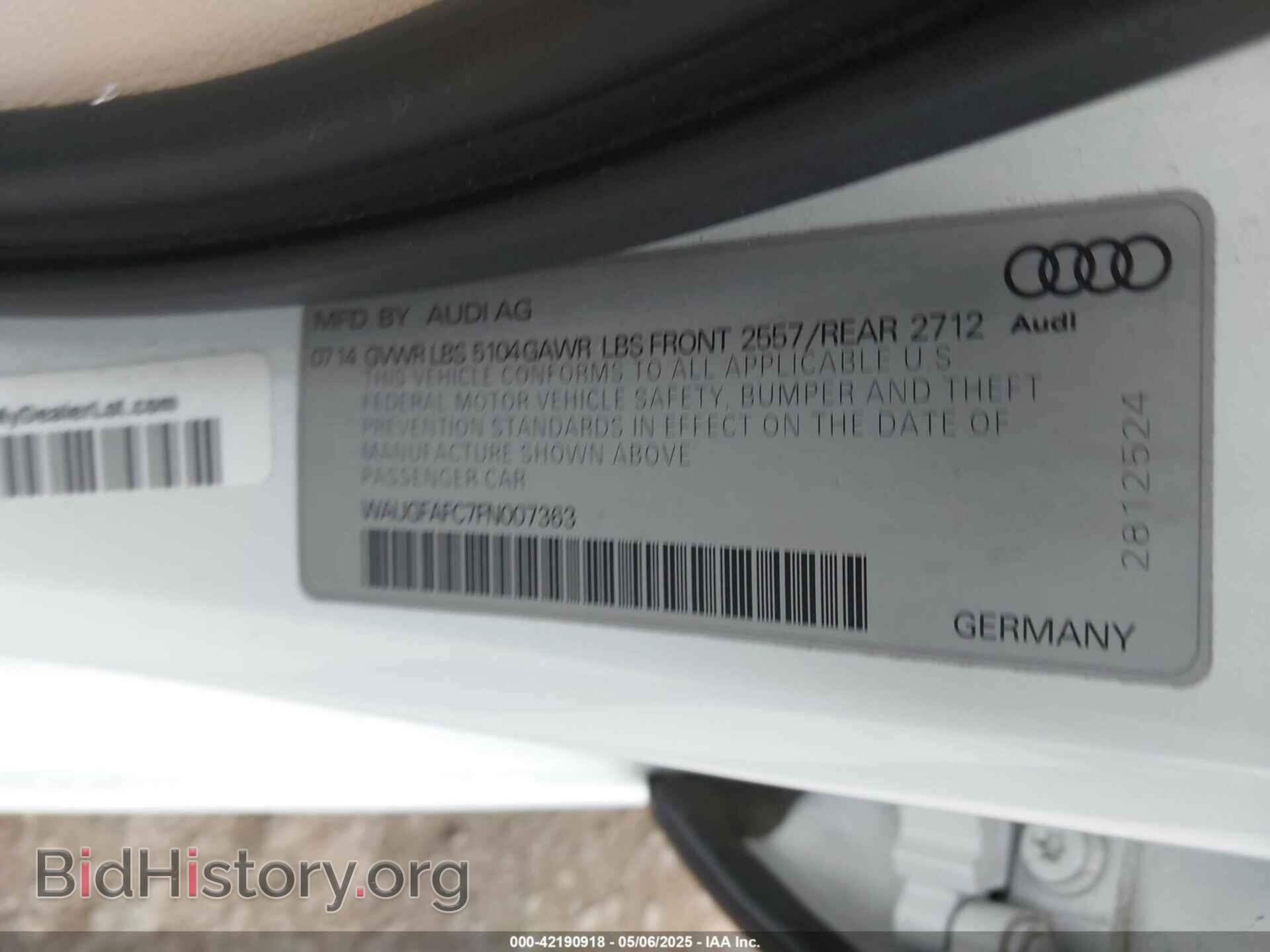 2015 AUDI A6 - VIN: WAUGFAFC7FN007363 - Фото 9
