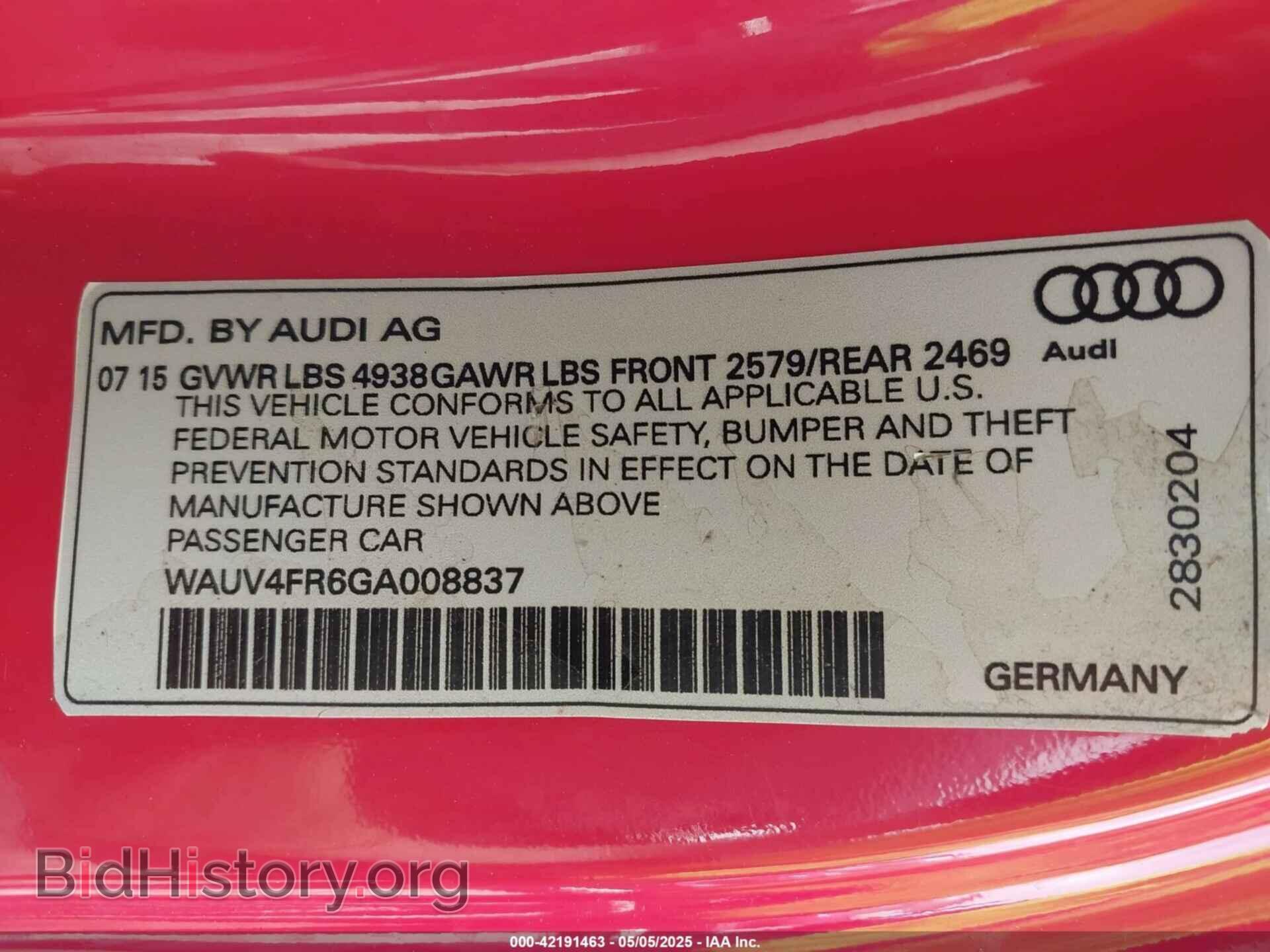 2016 AUDI S5 - VIN: WAUV4AFR6GA008837 - Фото 9