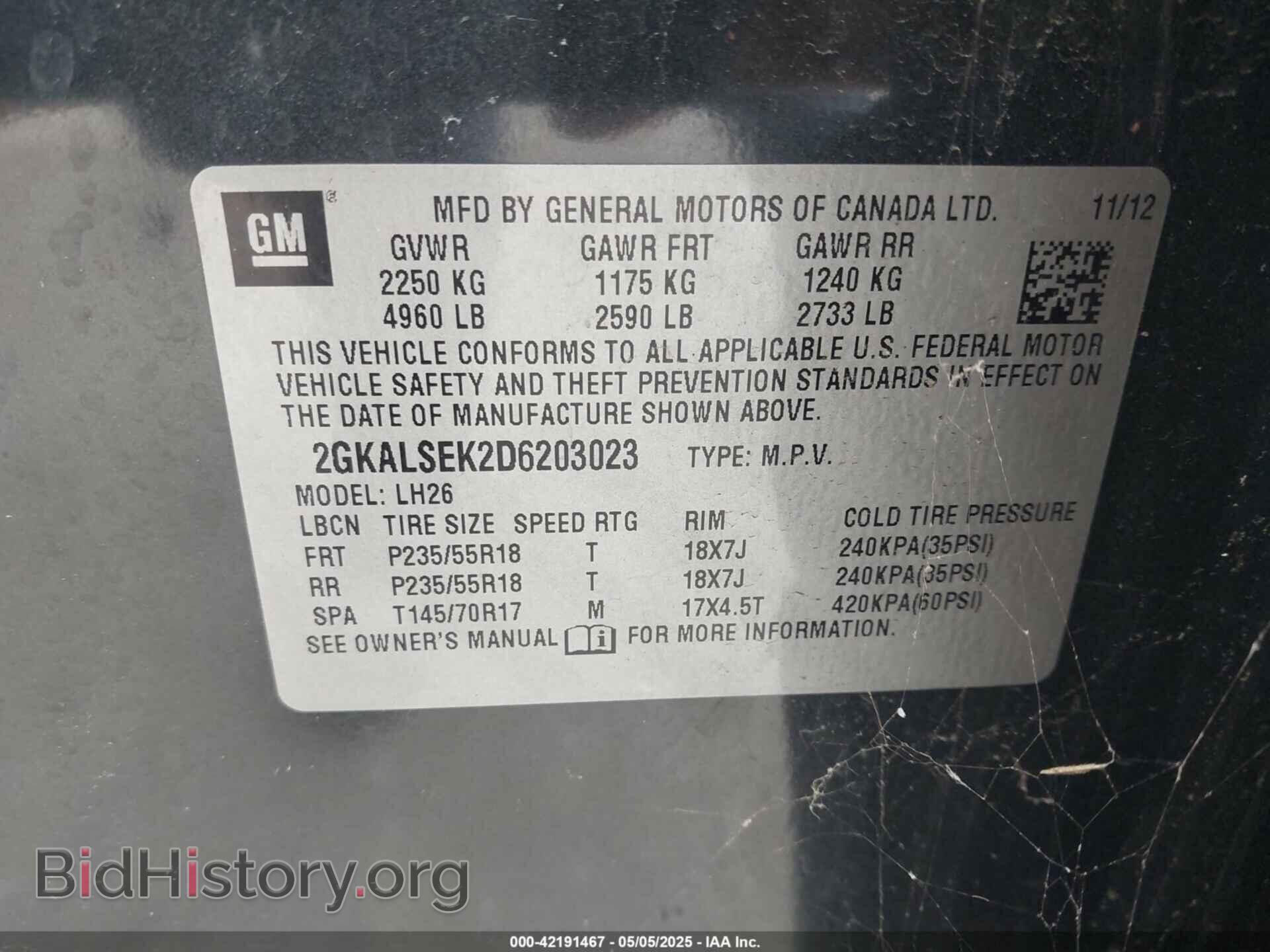 2013 GMC TERRAIN - VIN: 2GKALSEK2D6203023 - Photo 9