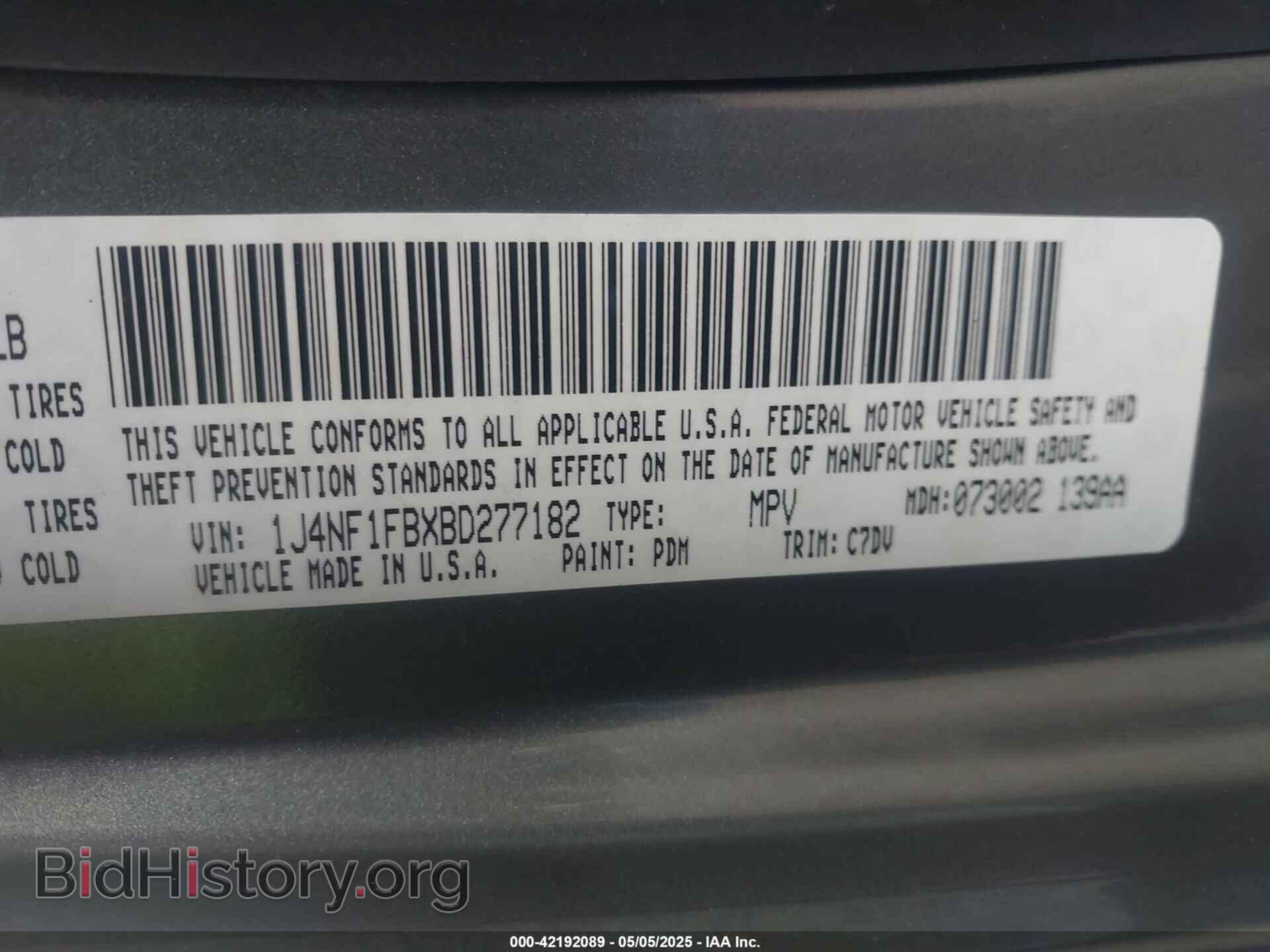 2011 JEEP COMPASS - VIN: 1J4NF1FBXBD277182 - Photo 9