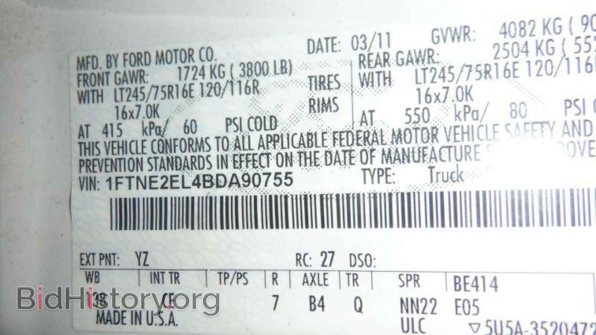 2011 FORD ECONOLINE - VIN: 1FTNE2EL4BDA90755 - Photo 10